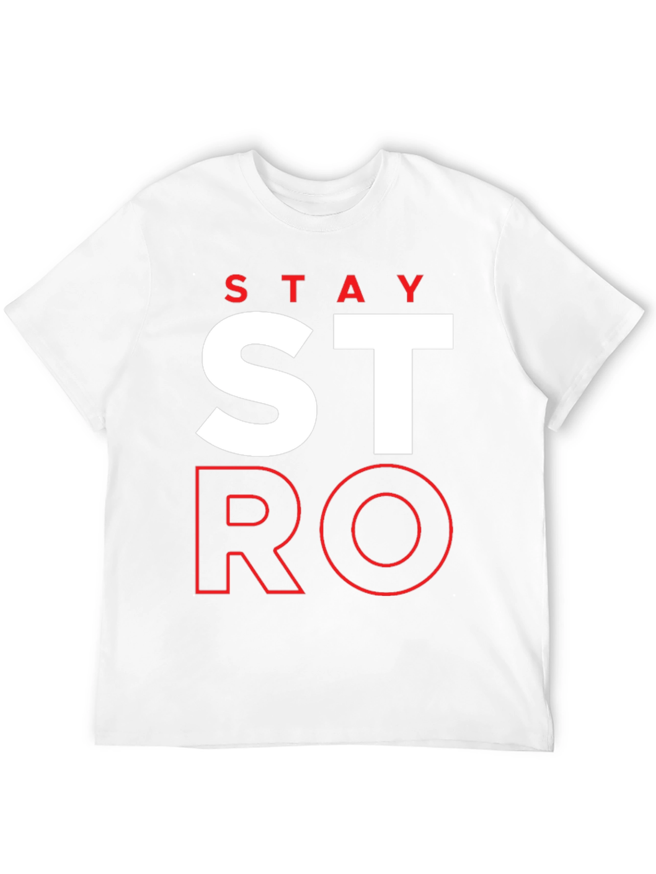 Black Stay Strong Graphic Print Men's T-Shirt view 12