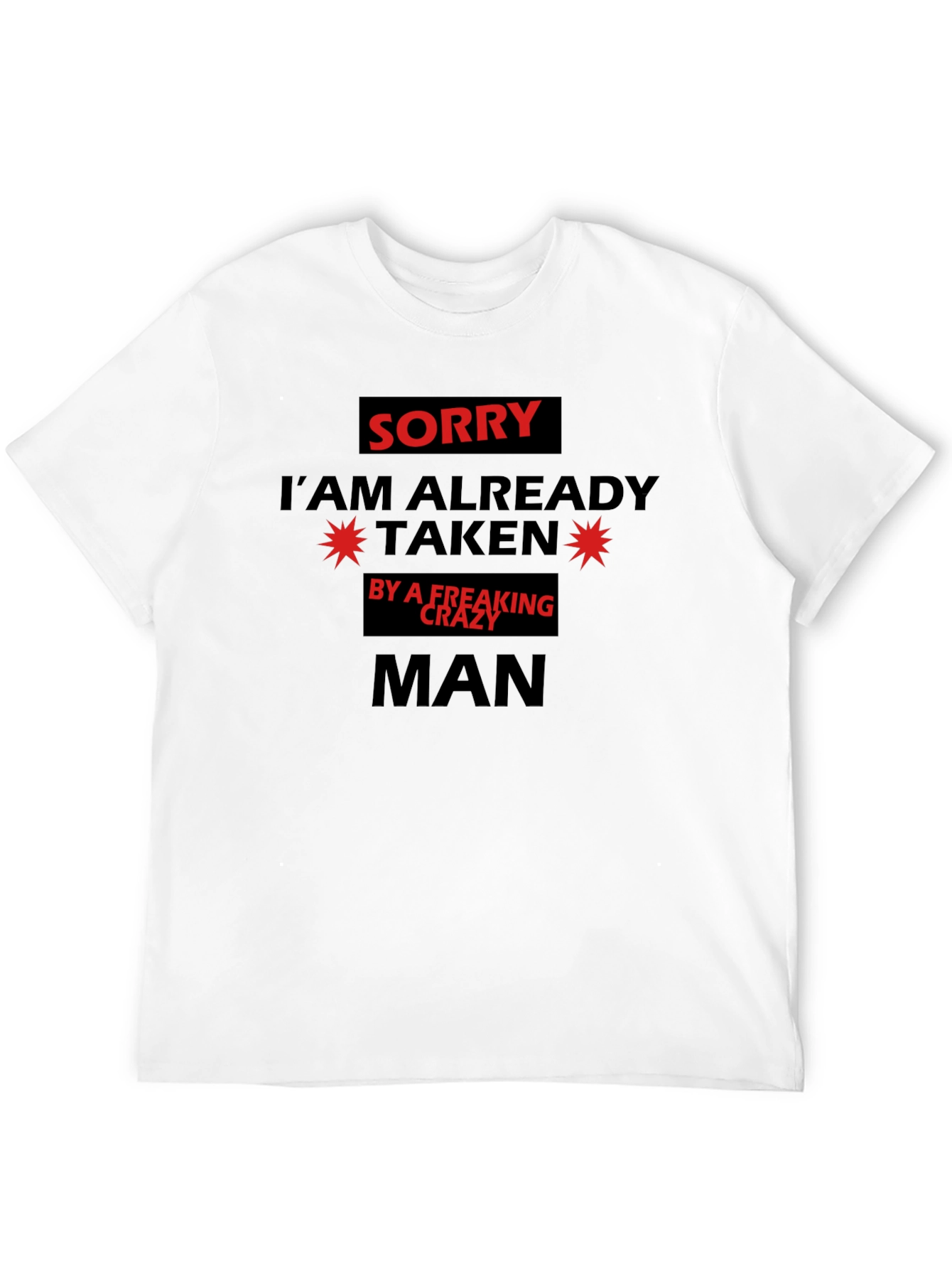 Black Taken by a Crazy Man Graphic Tee - Black Cotton Blend T-Shirt view 12