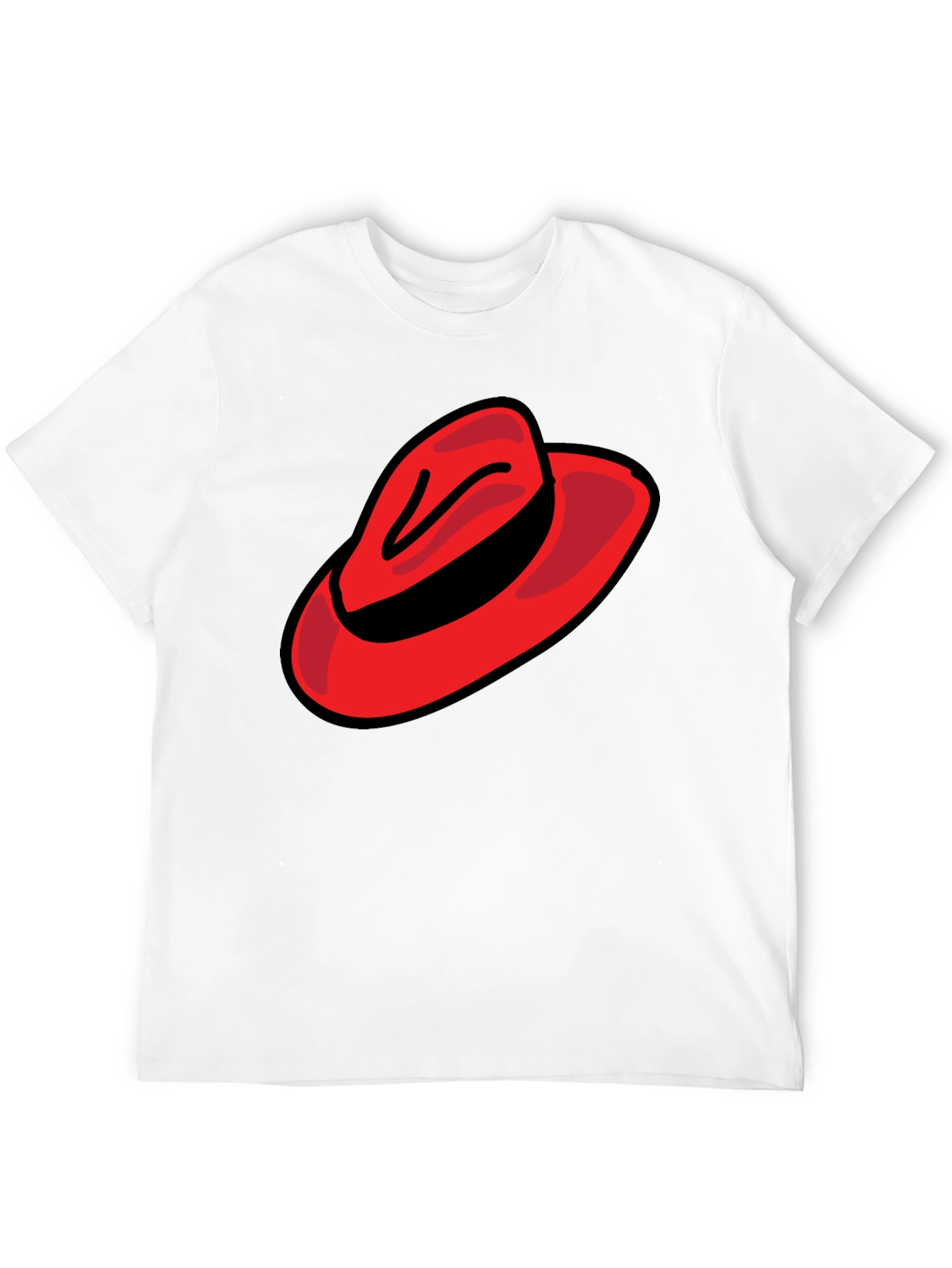 Black Red Hat Graphic Tee - Casual Black T-Shirt view 12