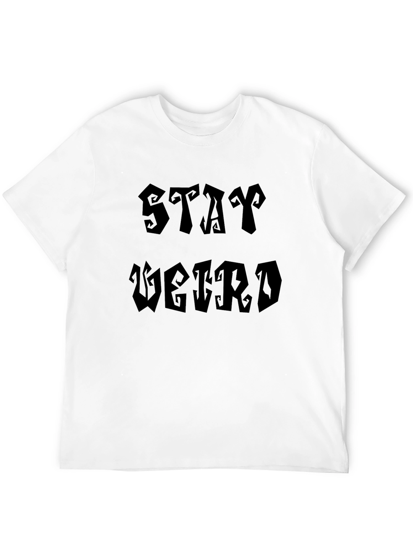 Black Stay Weird Graphic Tee - Black view 12