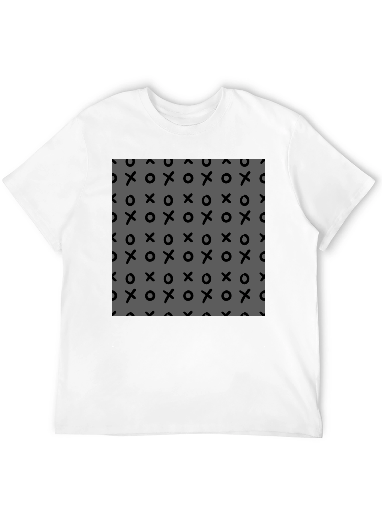 Black Abstract XO Pattern Black T-Shirt view 12