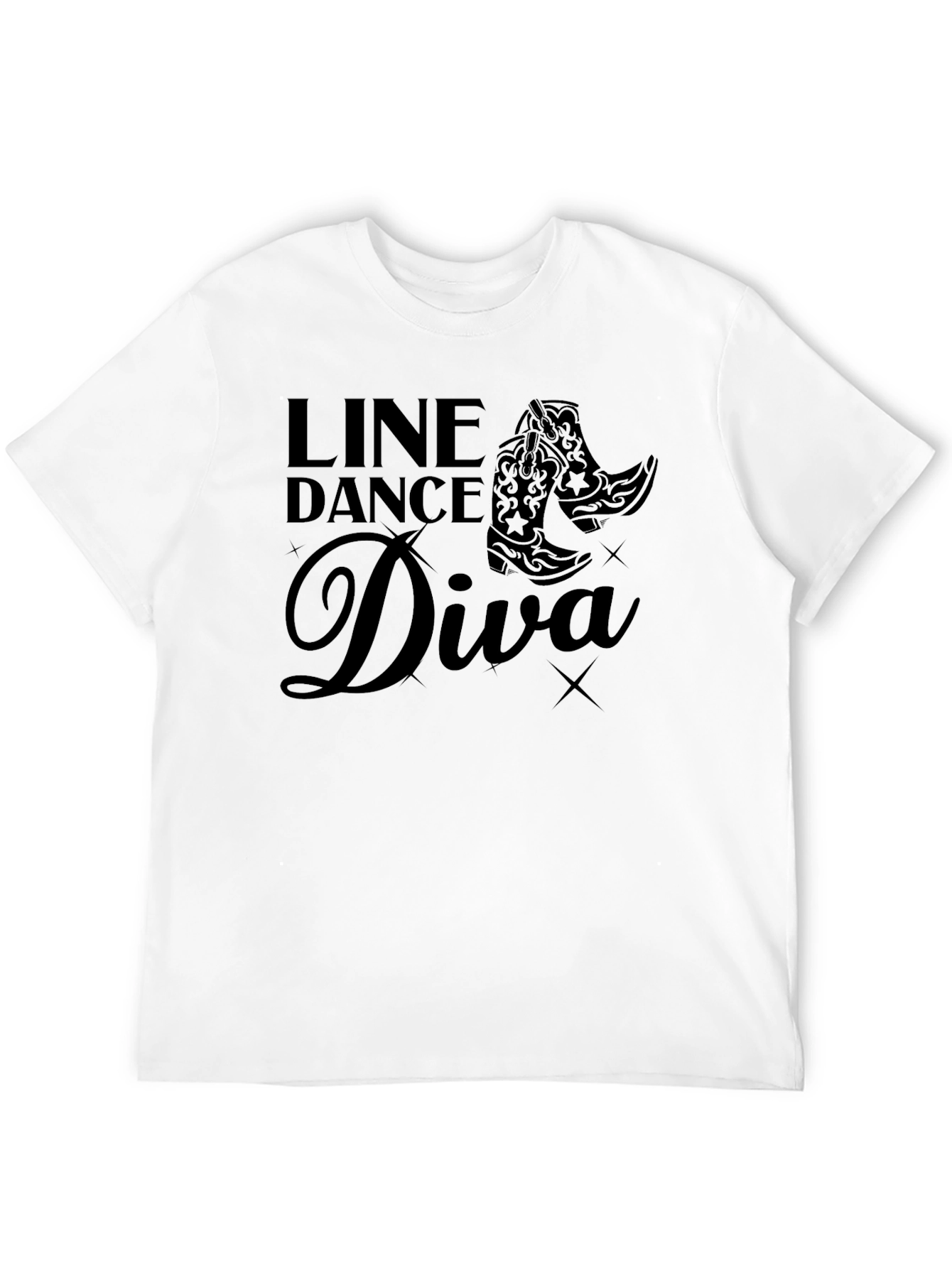 Line Dance Diva T-Shirt - Western Cowboy Boots - 12