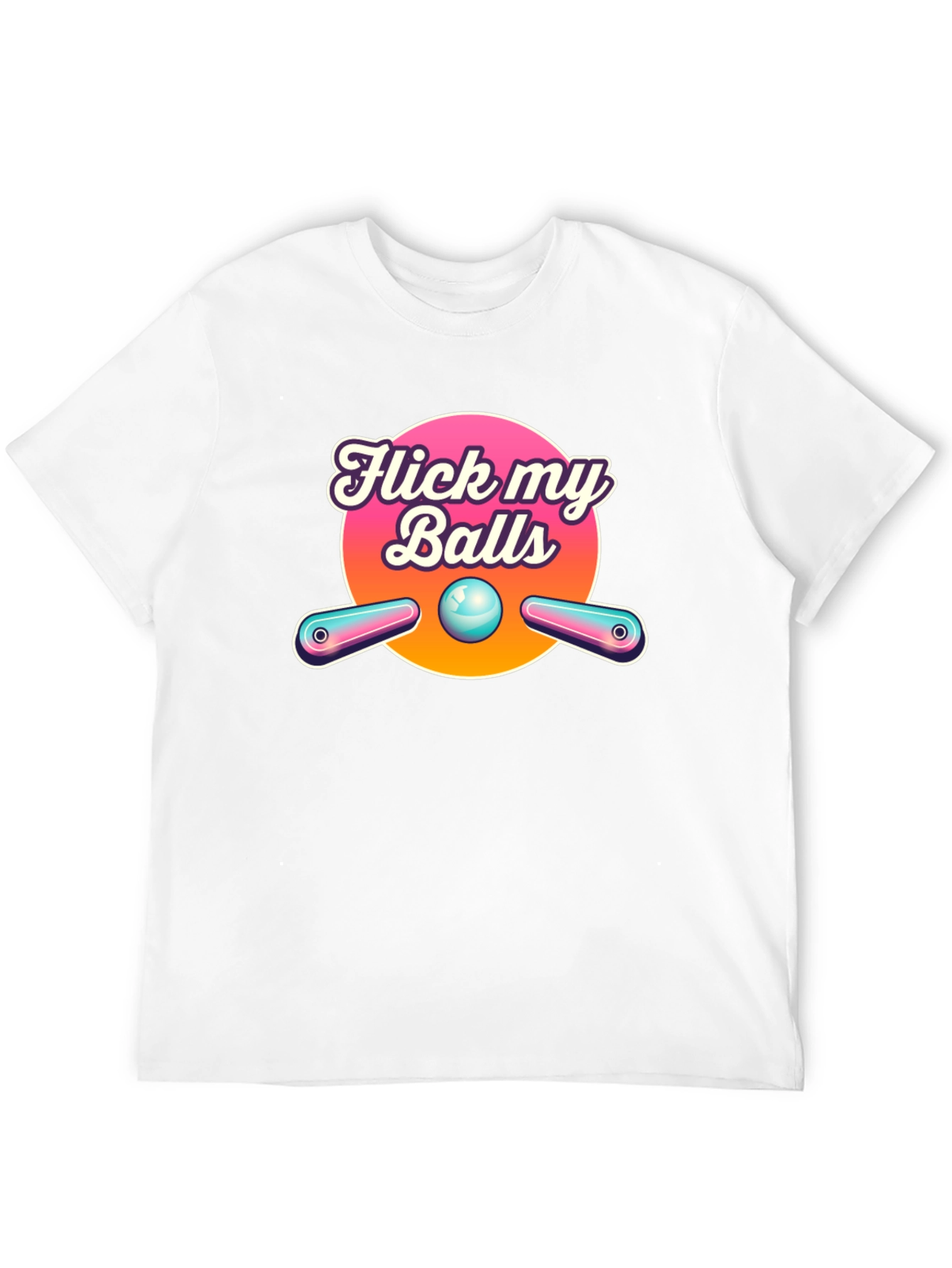 Black Flick My Balls Pinball T-Shirt - Funny Graphic Tee view 12