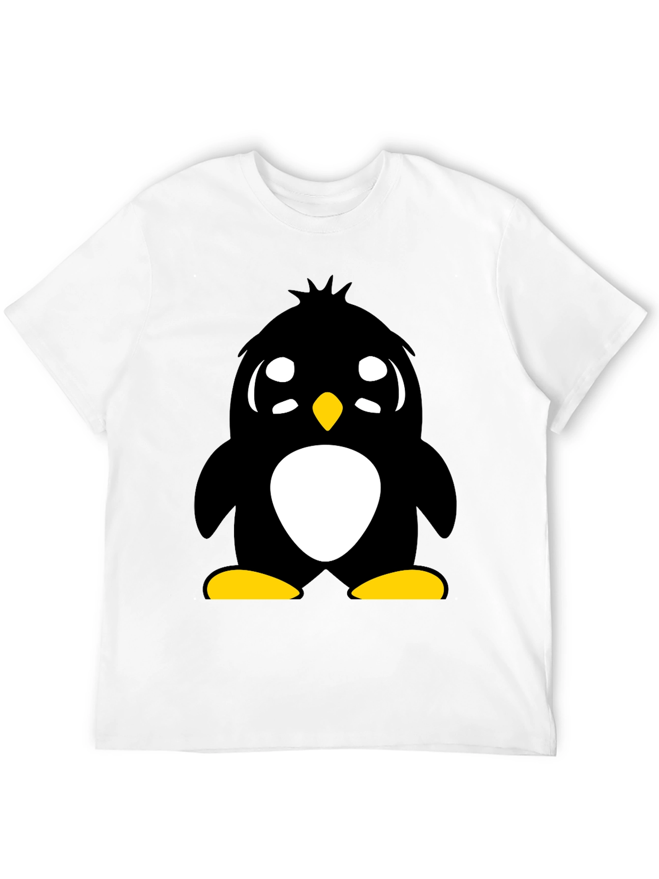 Black Cute Penguin Graphic Tee - Unisex Black T-Shirt view 12