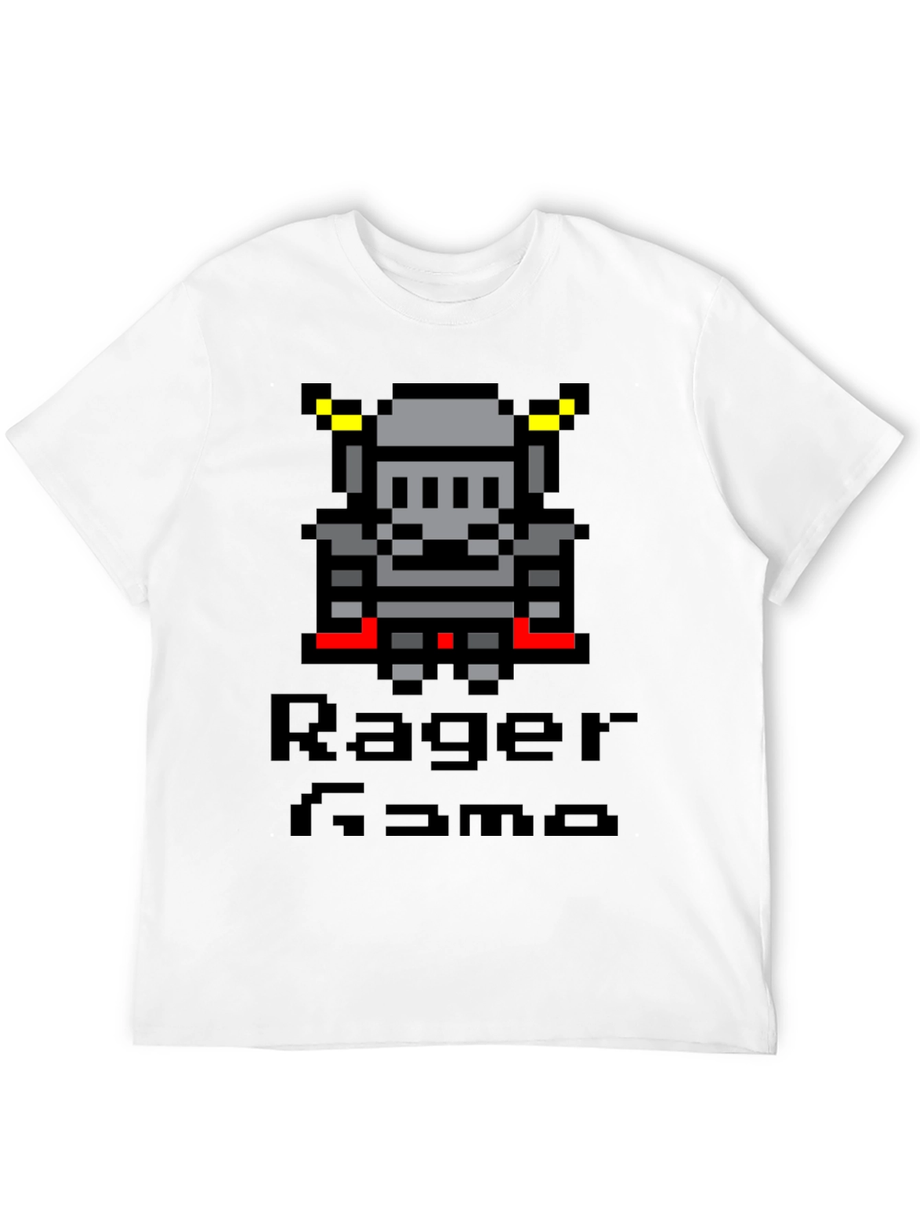 Black Pixel Knight T-Shirt - Rage Game Tee view 12