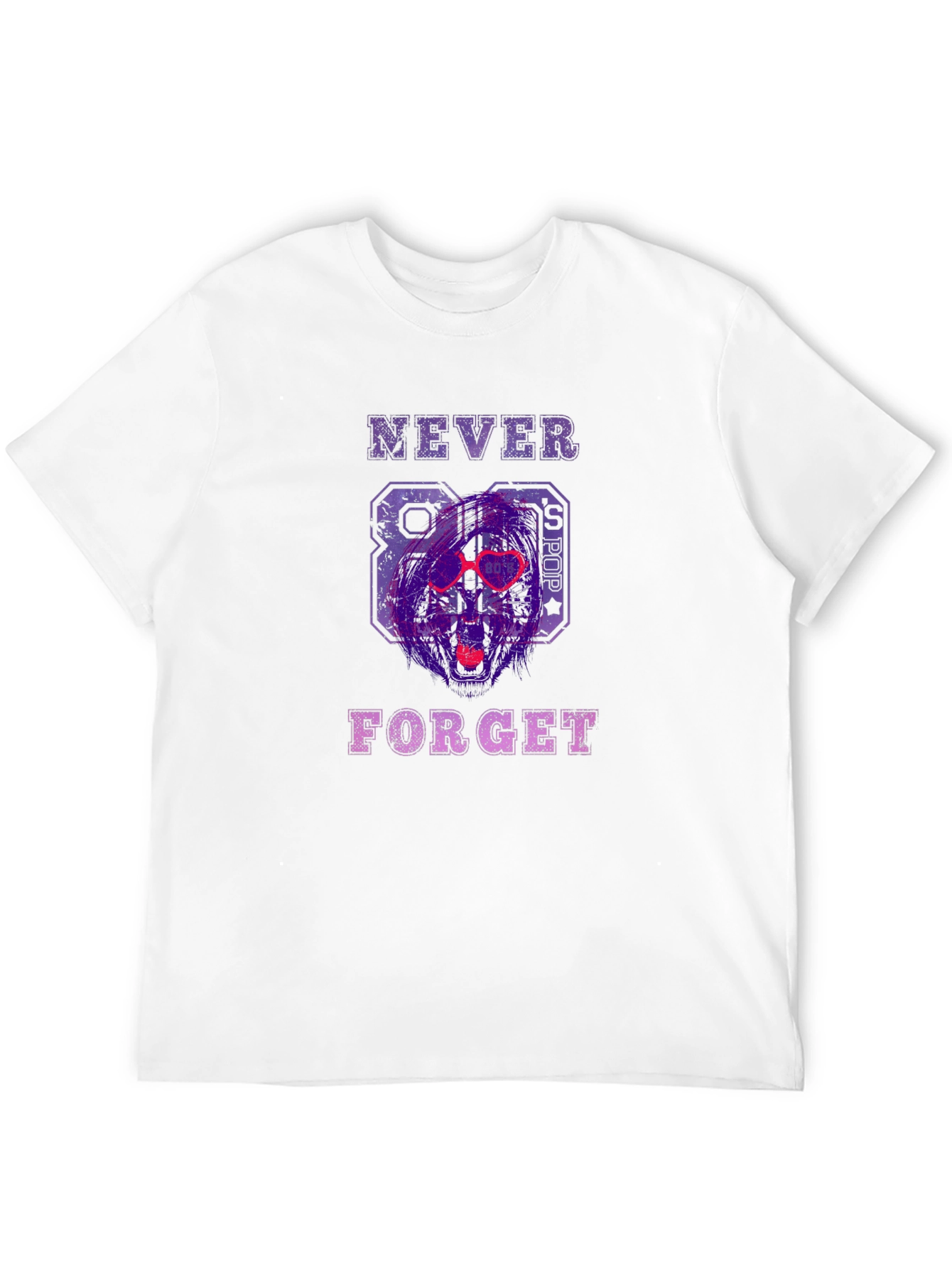 Black Retro 80s Pop Graphic Tee - Never Forget T-Shirt view 12
