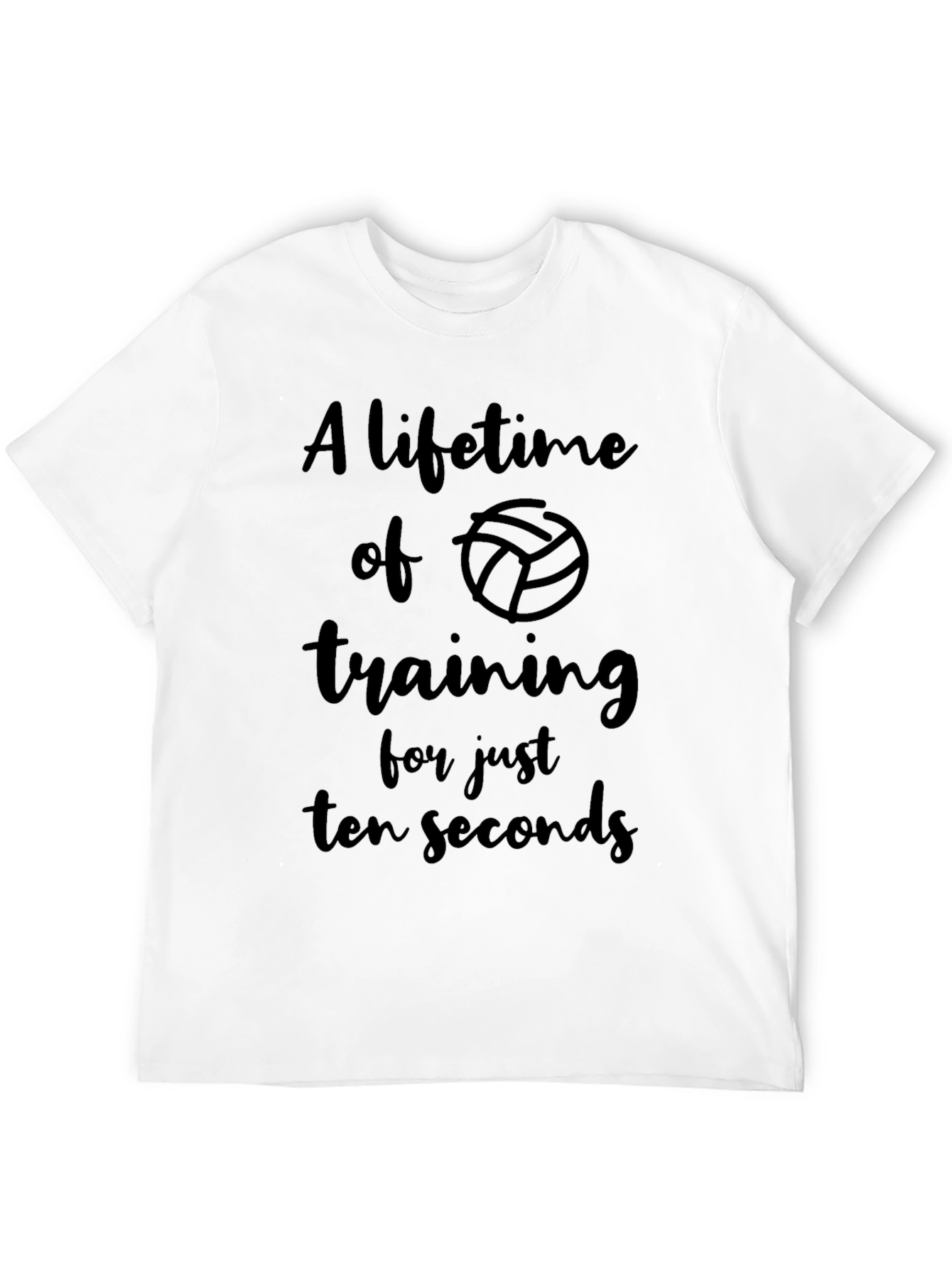 Black Volleyball Training T-Shirt - Lifetime of Ten Seconds view 12