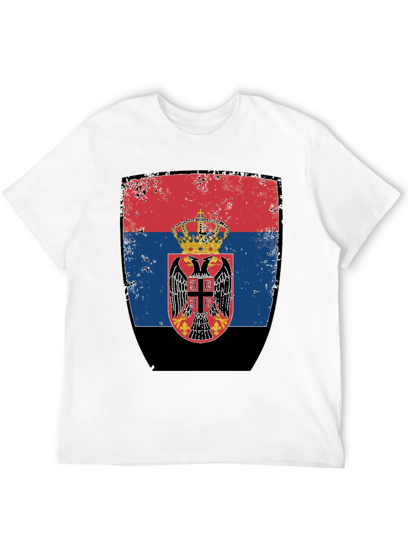 Serbian Flag Graphic T-Shirt - Vintage Style - 12