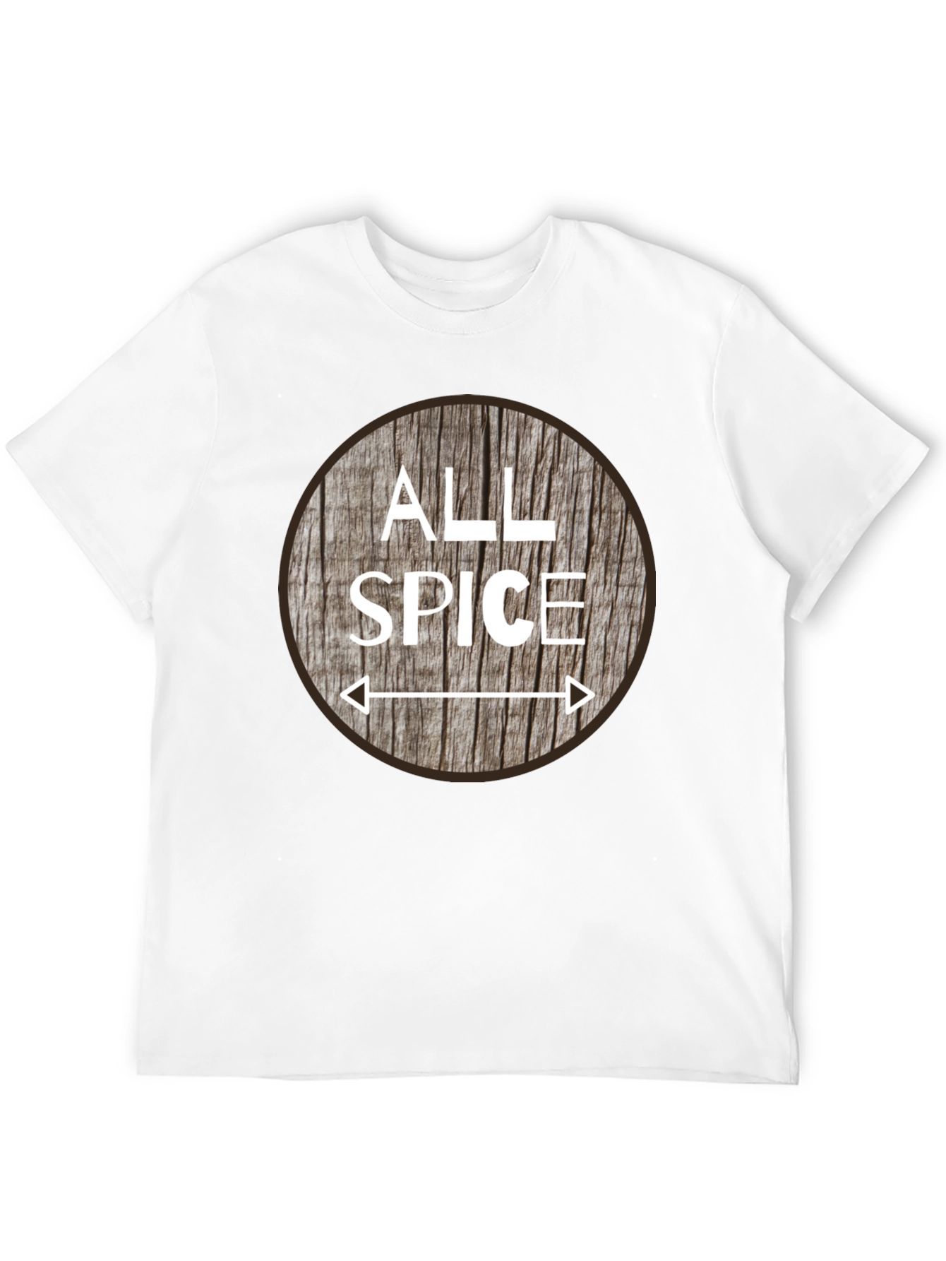 Black All Spice Graphic T-Shirt, Wood Grain Design view 12