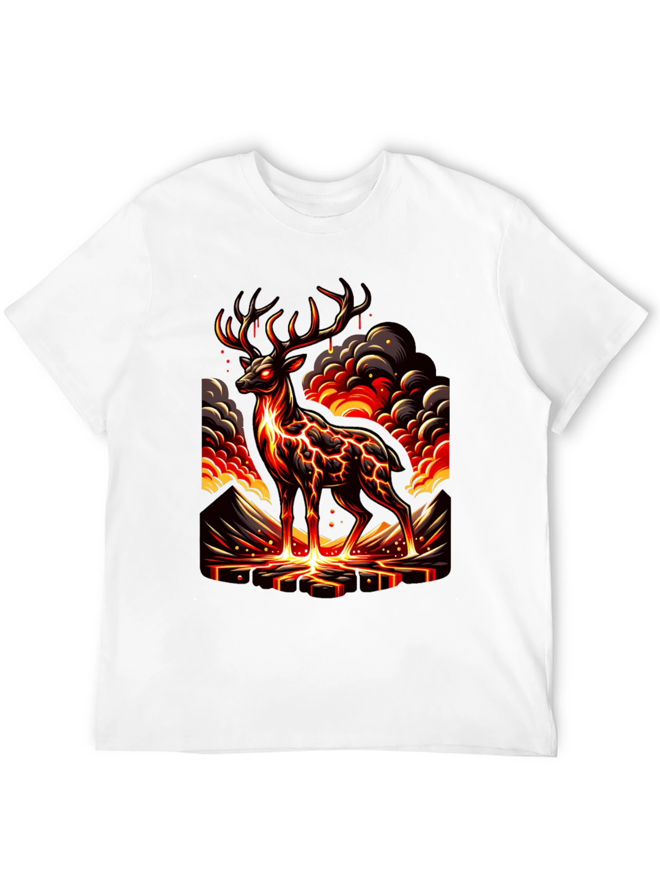 Black Lava Deer Graphic Tee - Men's Black T-Shirt view 12