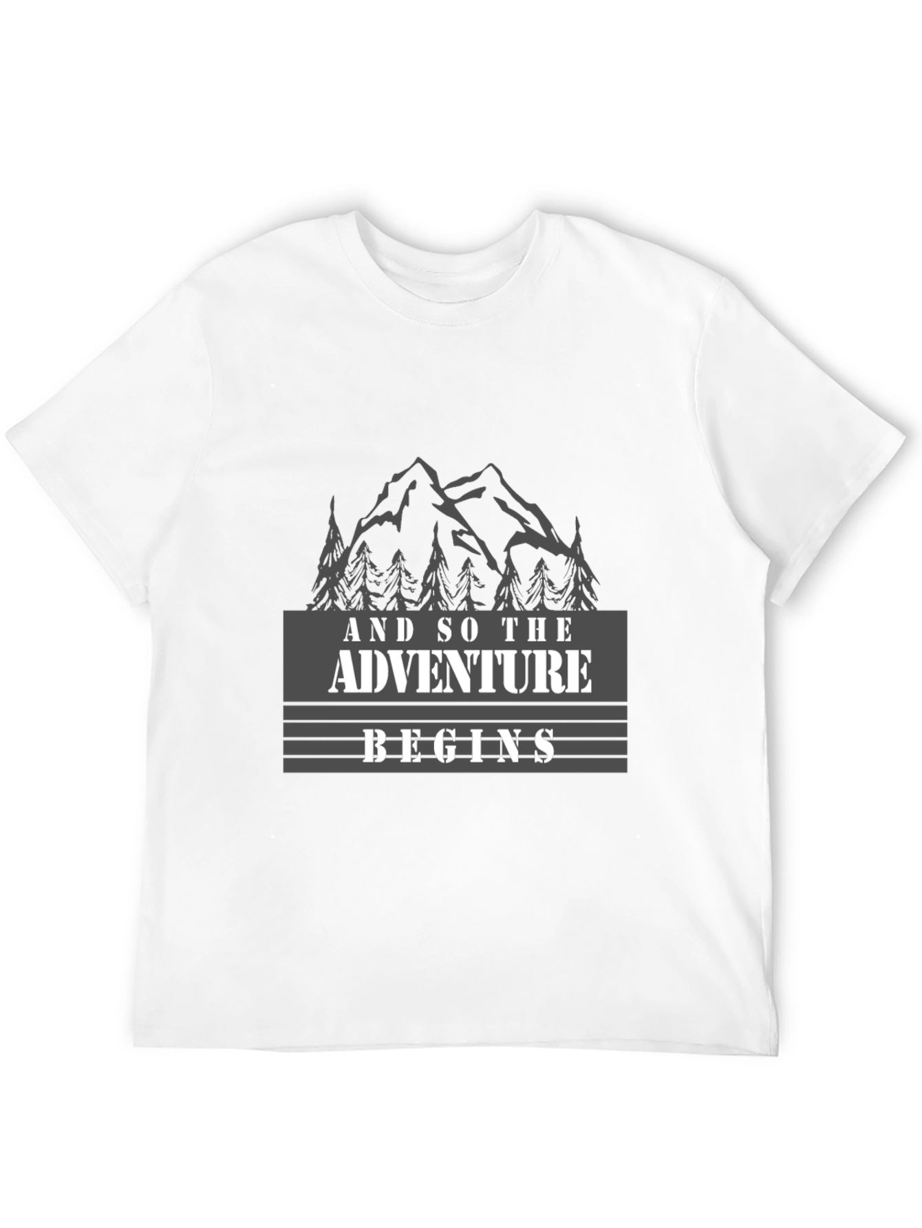 Black Adventure Begins Graphic Tee - Black Cotton Blend view 12
