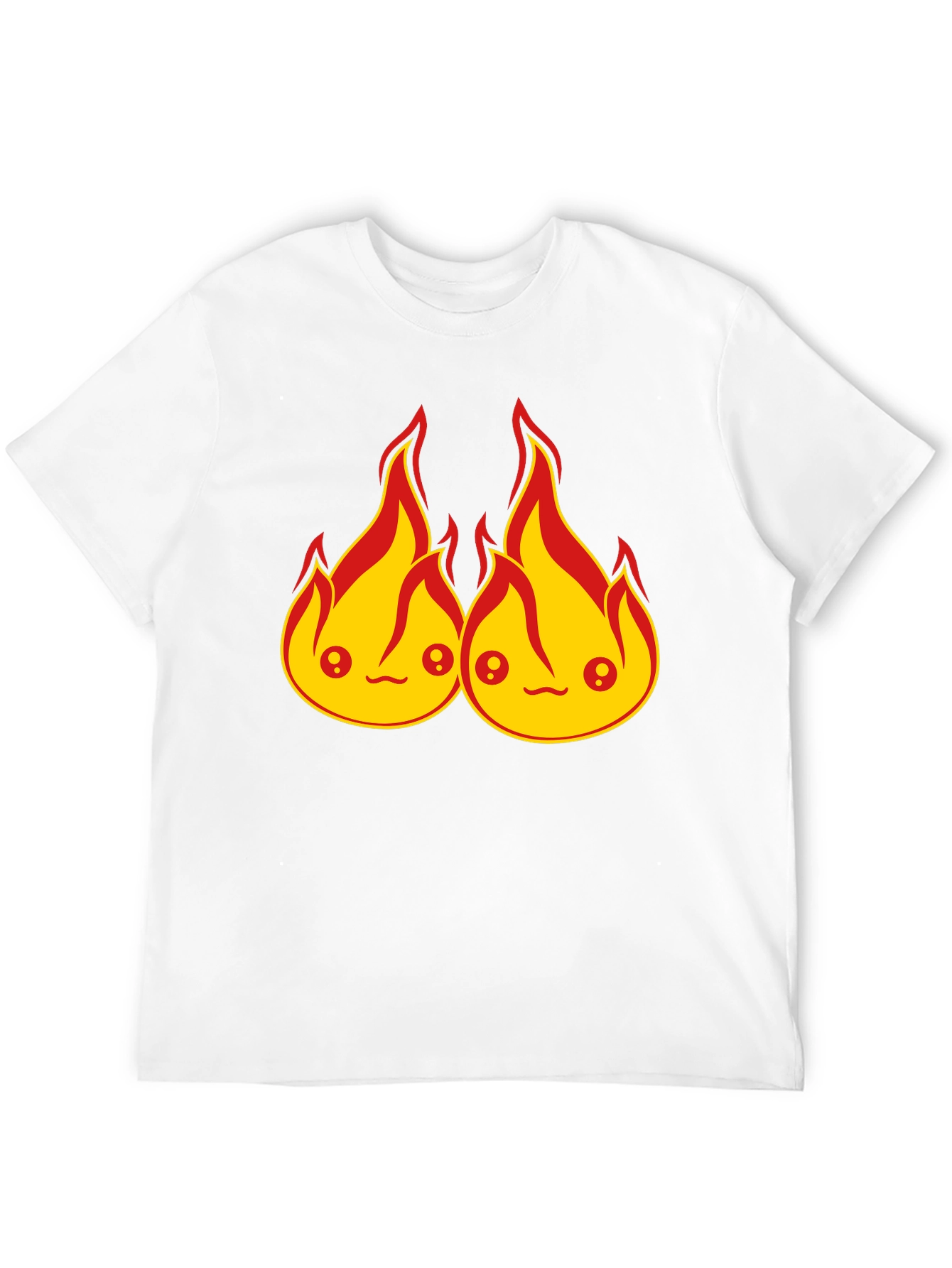 Black Kawaii Fire Flames Graphic T-Shirt - Cute Design view 12