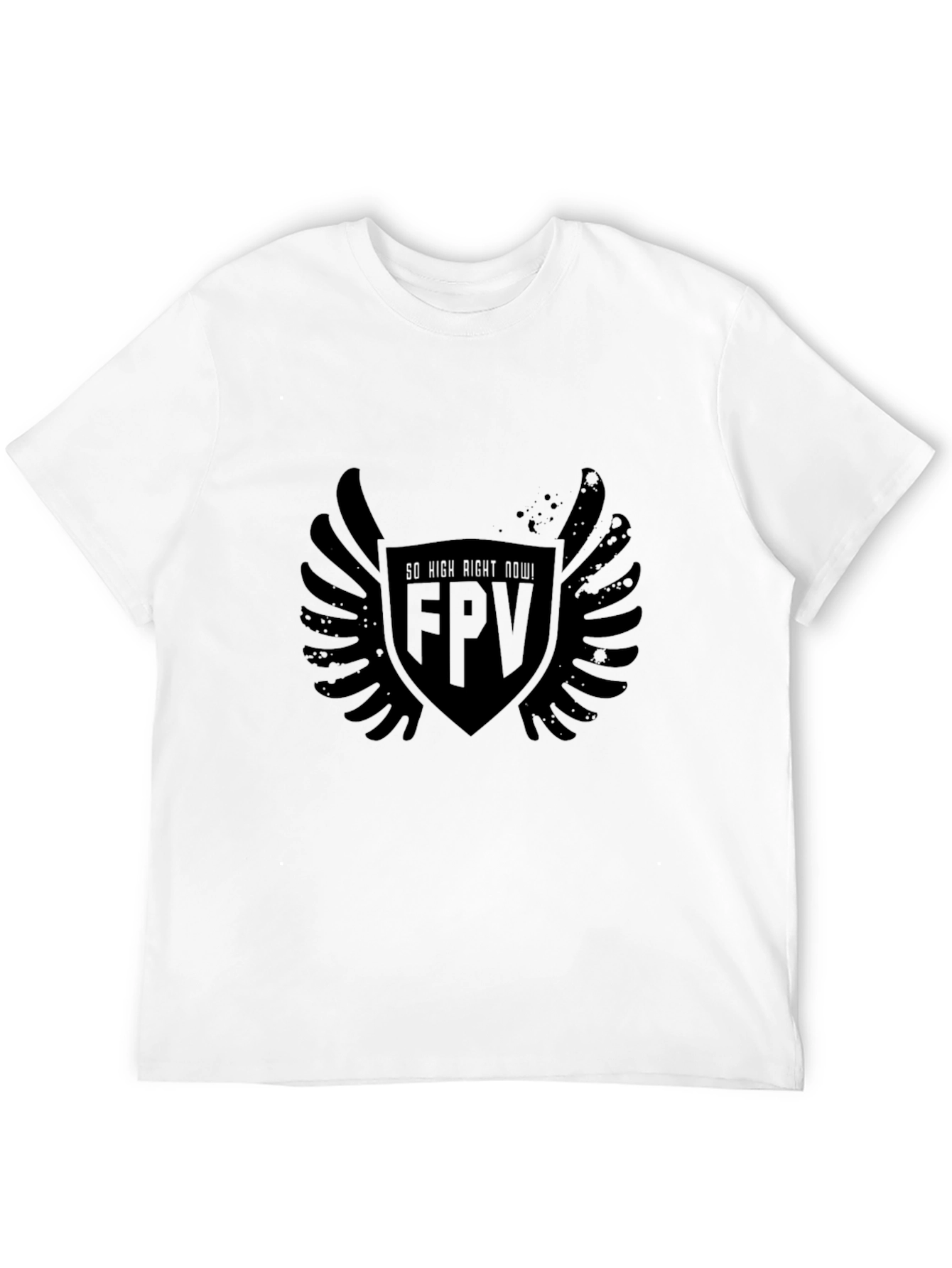 FPV Drone Pilot T-Shirt - "So High Right Now!" Black Tee - 12