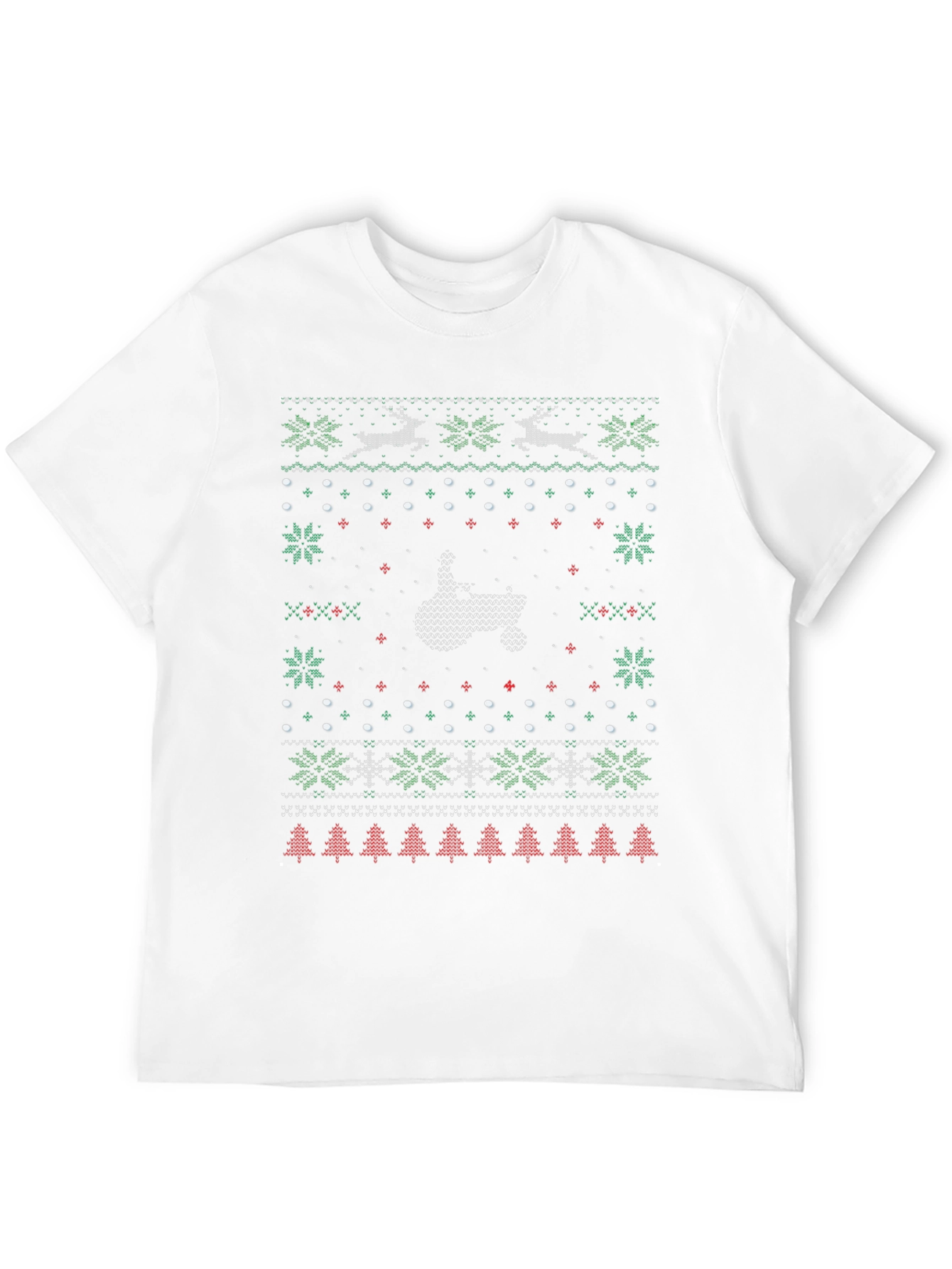 Black Ugly Christmas Sweater Middle Finger T-Shirt view 12