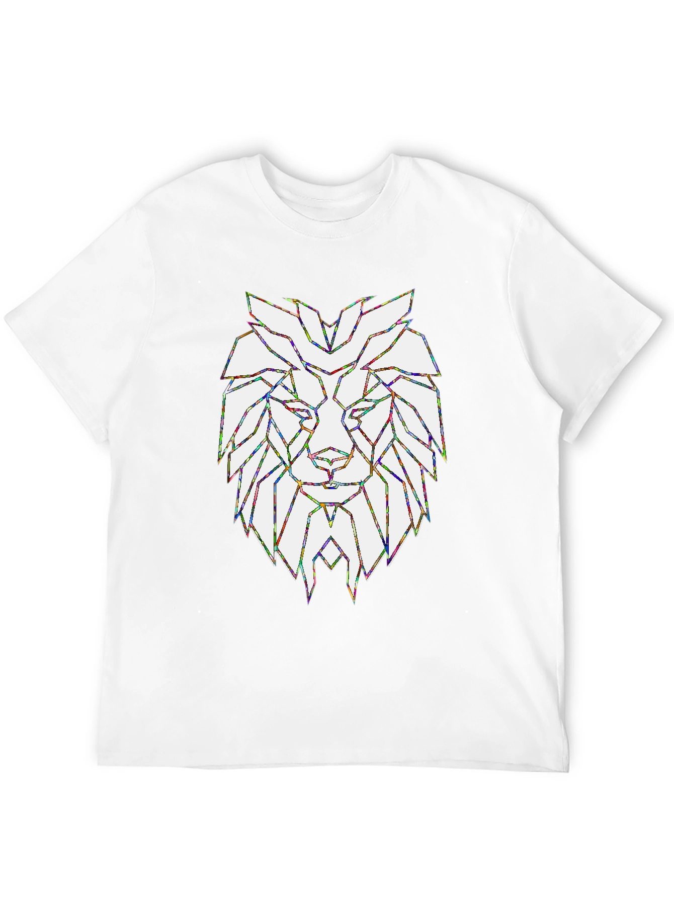 Black Geometric Lion Graphic T-Shirt - Stylish Men's Tee view 12