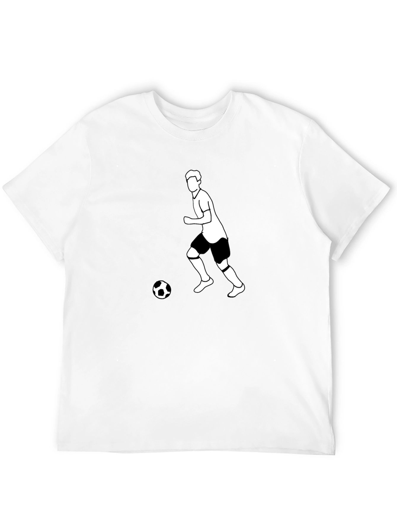 Black Soccer Player Graphic Tee - Black Cotton T-Shirt view 12