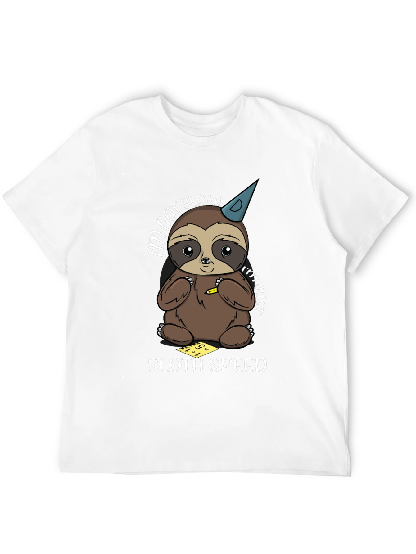 Black Cute Sloth Math T-Shirt - Sloth Speed view 12