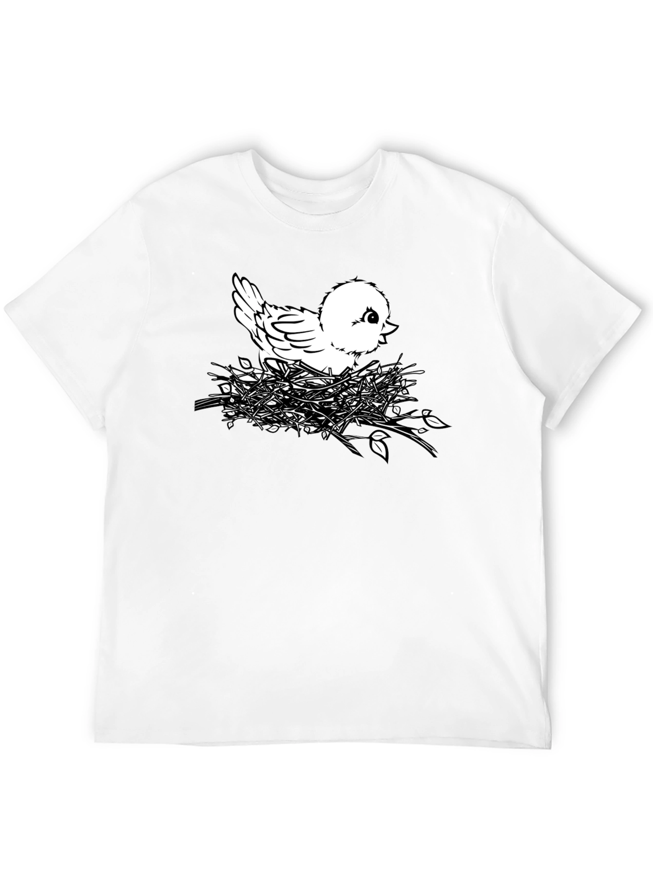 Black Cute Chick in Nest Graphic T-Shirt - Black view 12