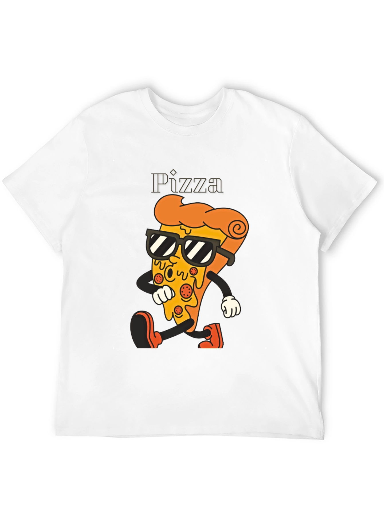 Black Cool Pizza Slice Graphic Tee - Black T-Shirt view 12