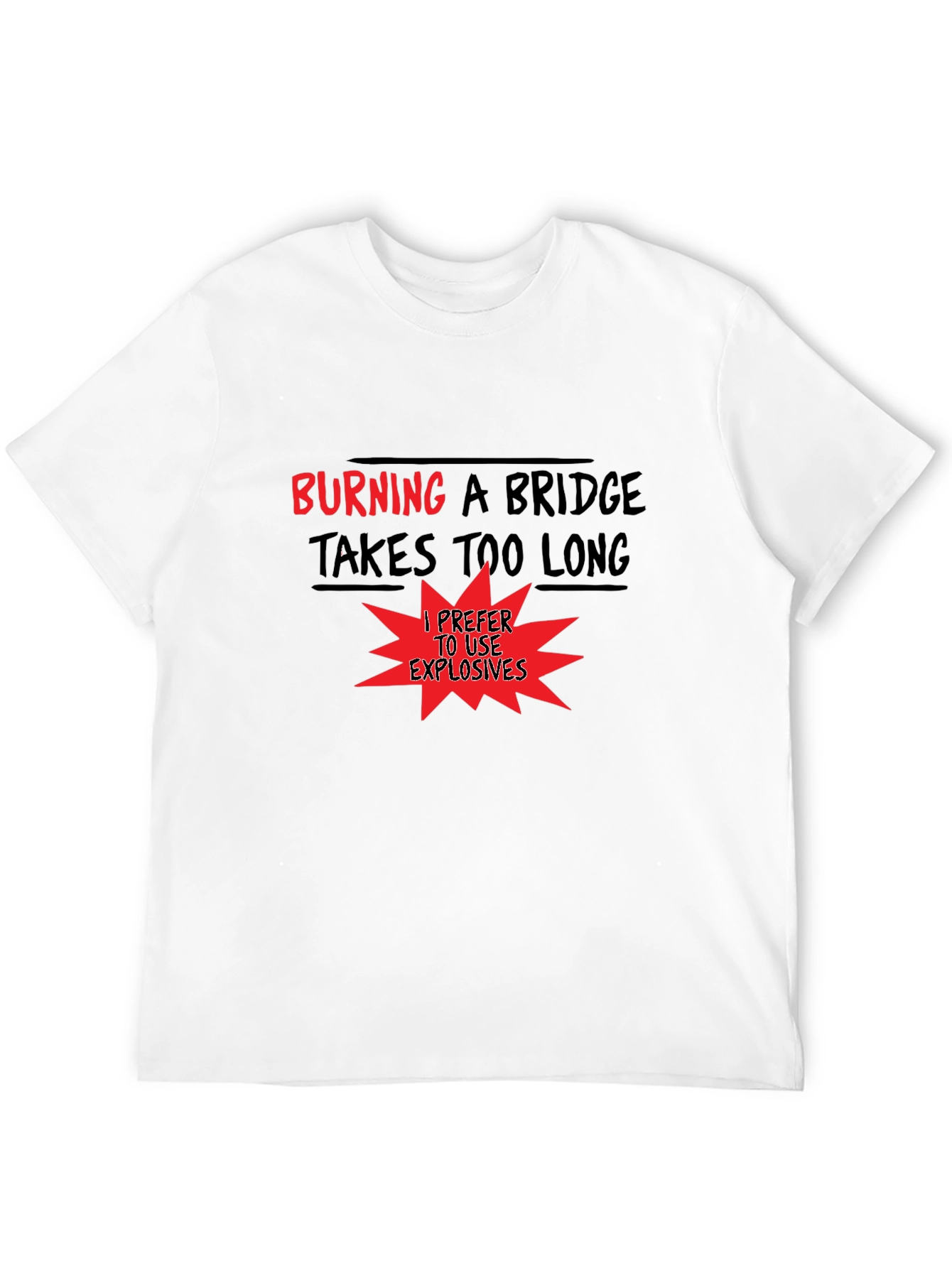 Black Burning Bridges Funny Graphic Tee view 12