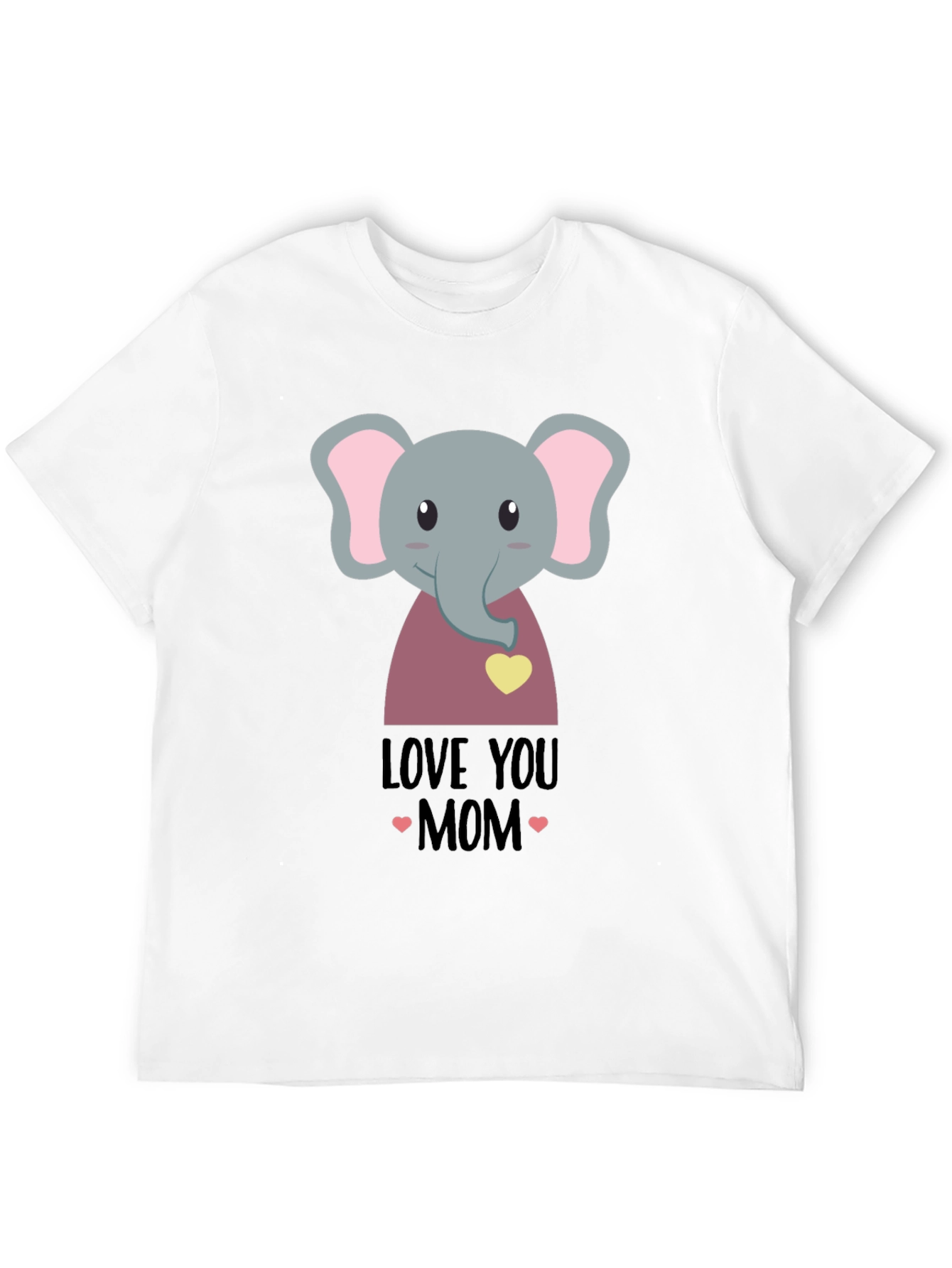 Black Love You Mom Elephant Graphic T-Shirt view 12