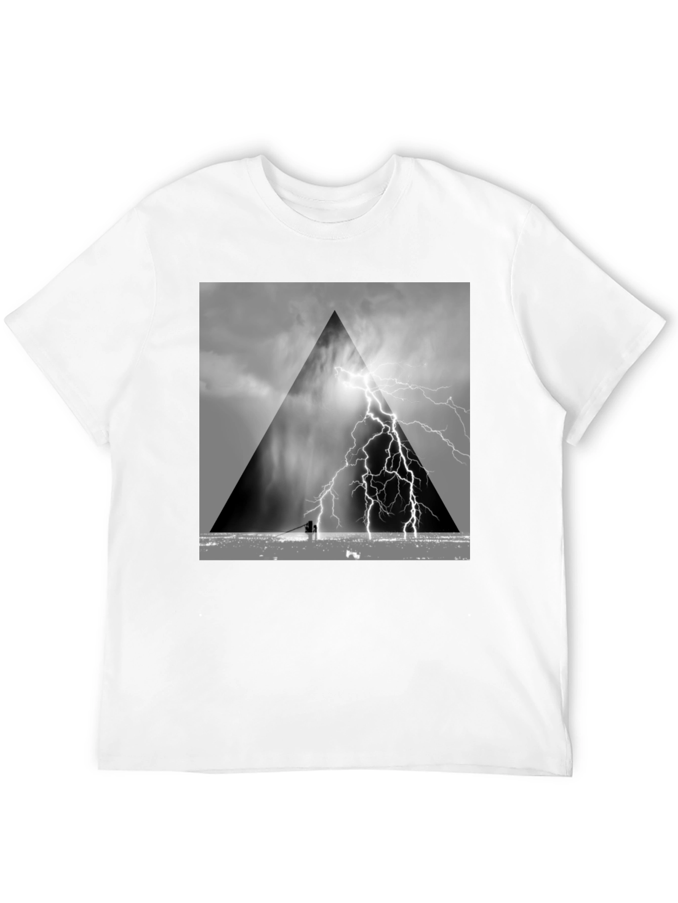 Black Stormy Triangle Graphic T-Shirt view 12