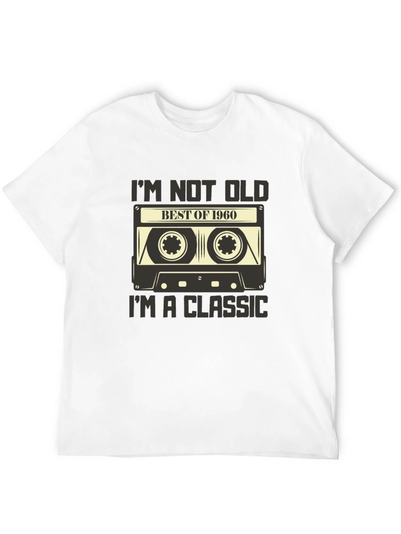 Black Vintage 1960 Cassette Tape Graphic T-Shirt view 12