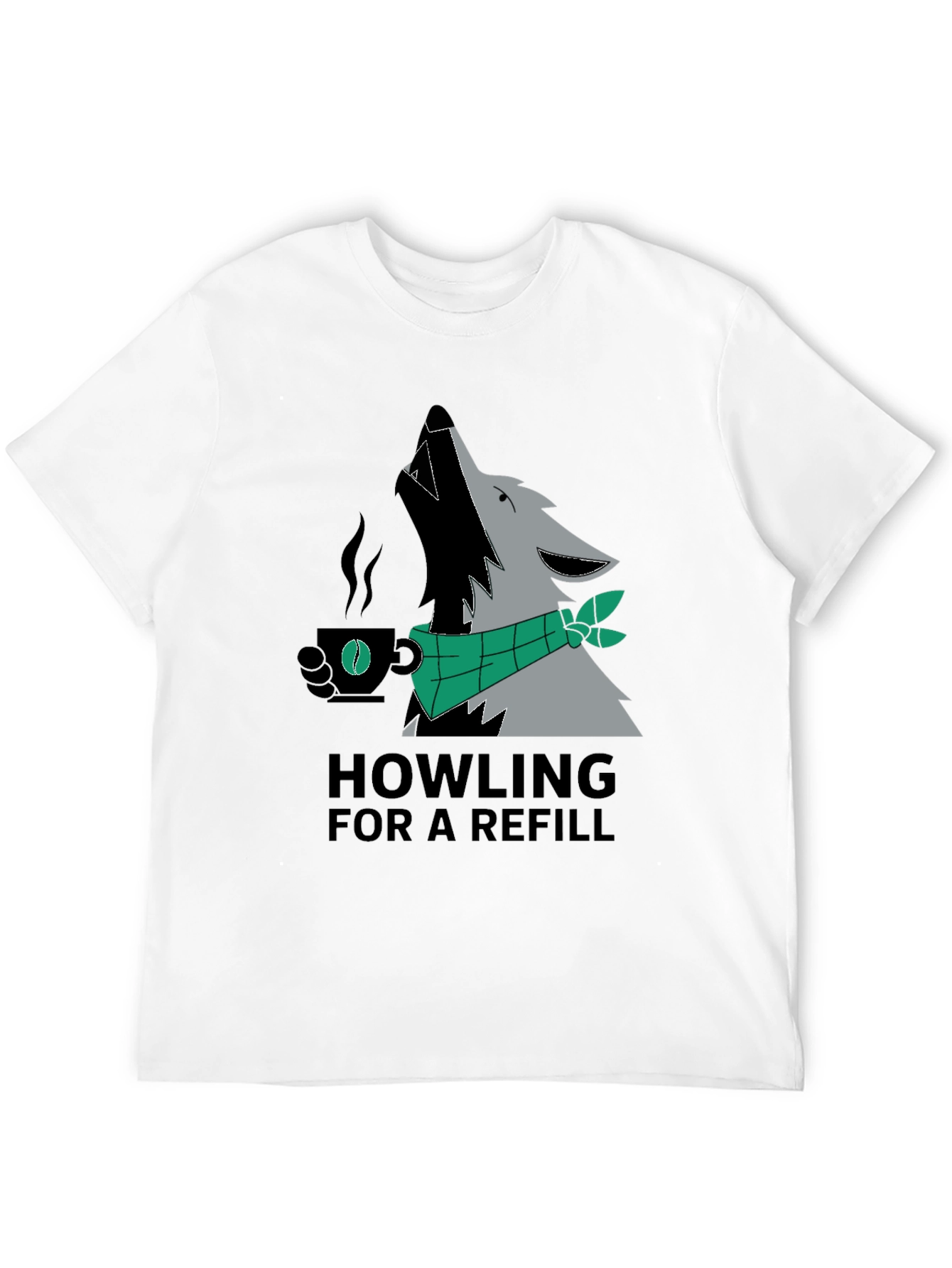 Black Howling For A Refill Wolf Coffee T-Shirt view 12