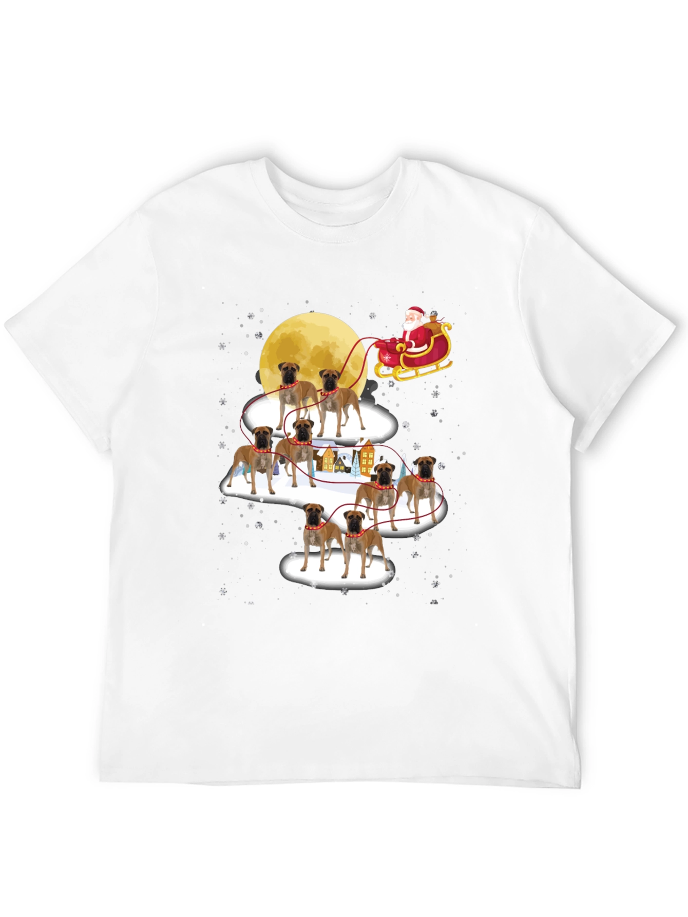 Black Boxer Dog Santa Christmas T-Shirt view 12