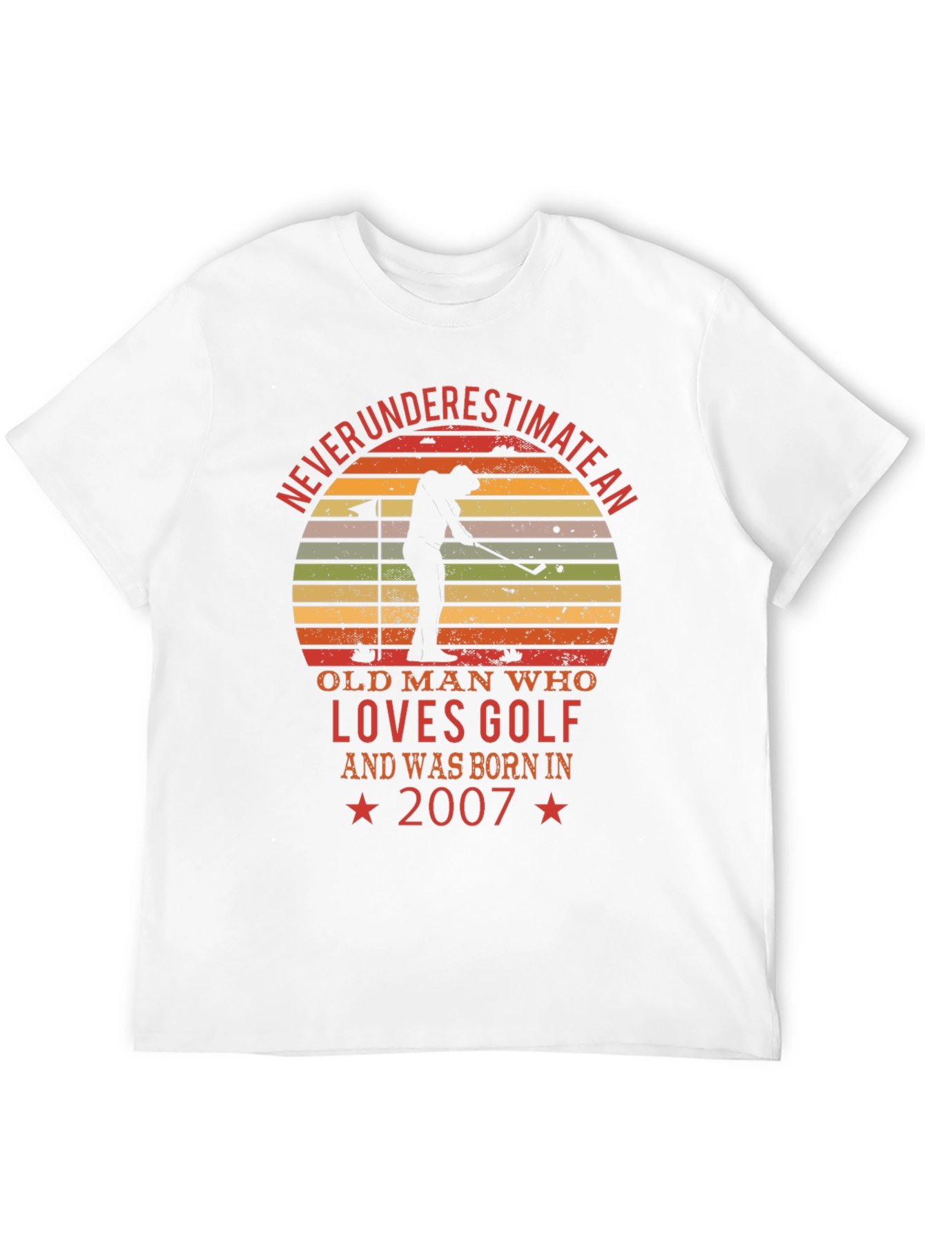 Black Golf Lover Birthday Year 2007 T-Shirt view 12