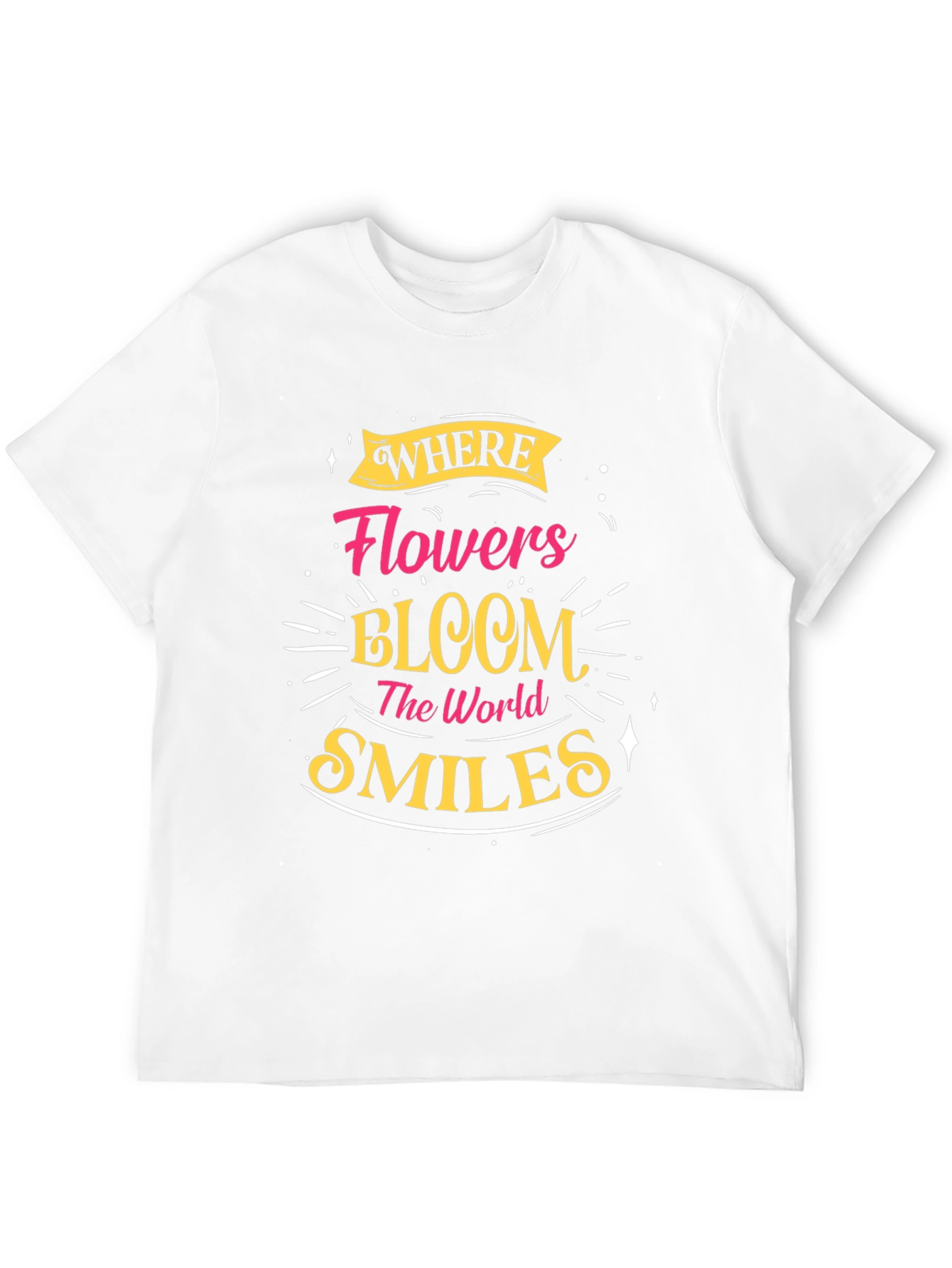 Black Floral Bloom Smiles Black Graphic Tee view 12