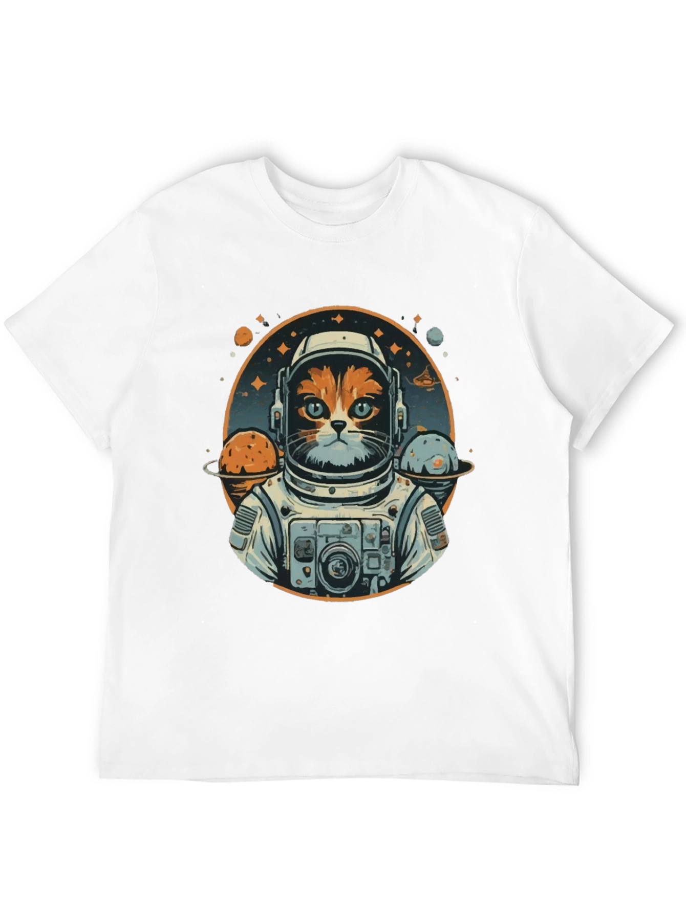 Black Cat Astronaut Graphic T-Shirt - Space Kitty Tee view 12