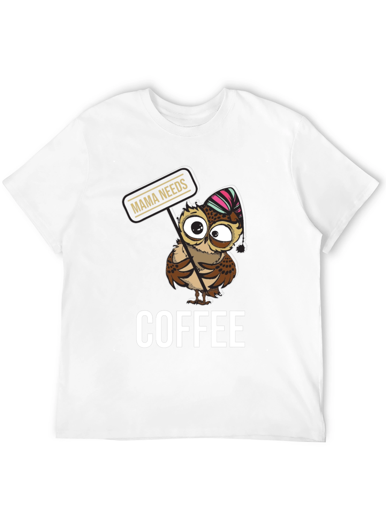 Black Mama Needs Coffee Owl T-Shirt - Cute Graphic Tee view 12