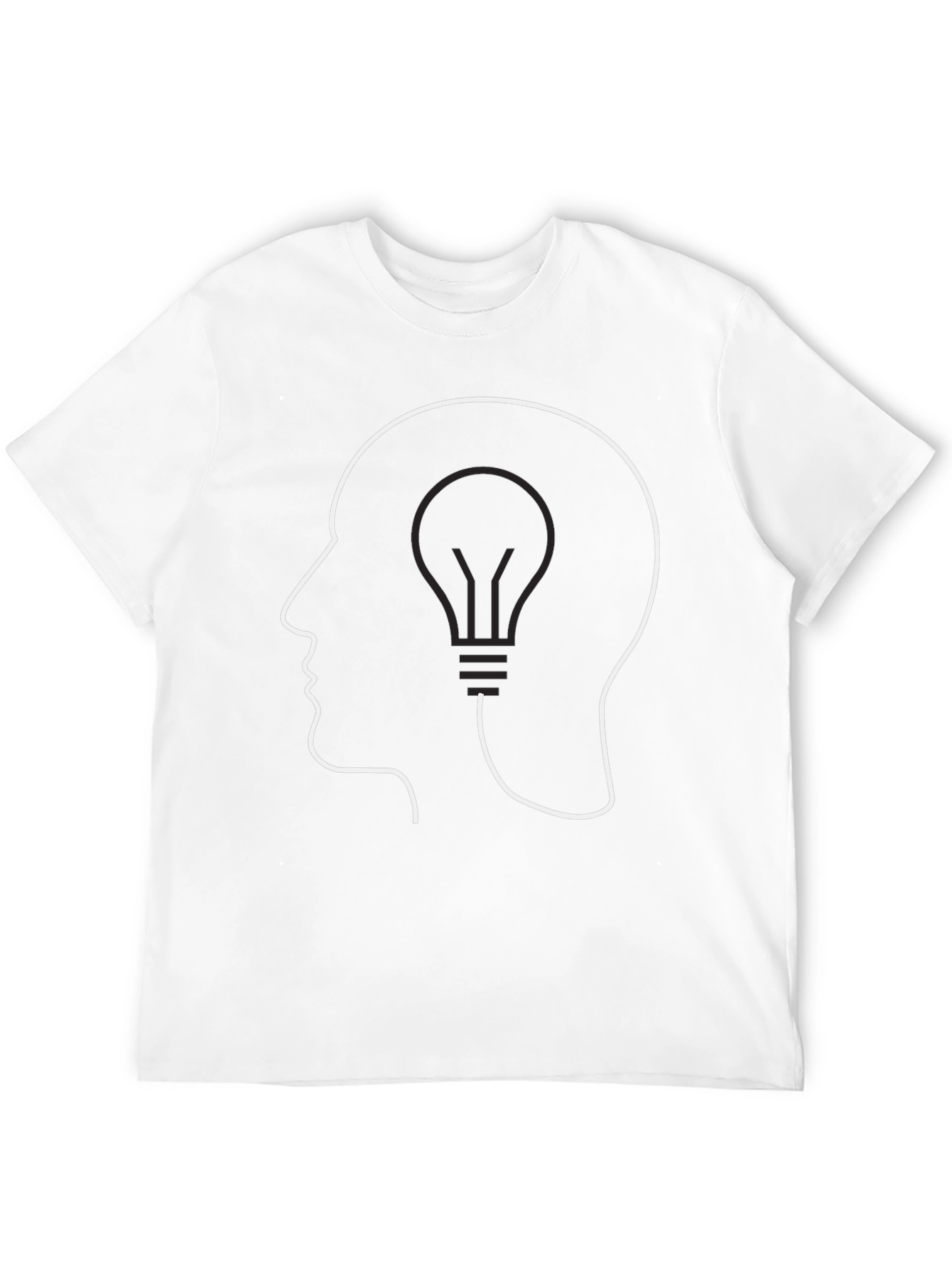 Black Thinking Lightbulb Tee - Stylish Idea T-Shirt view 12
