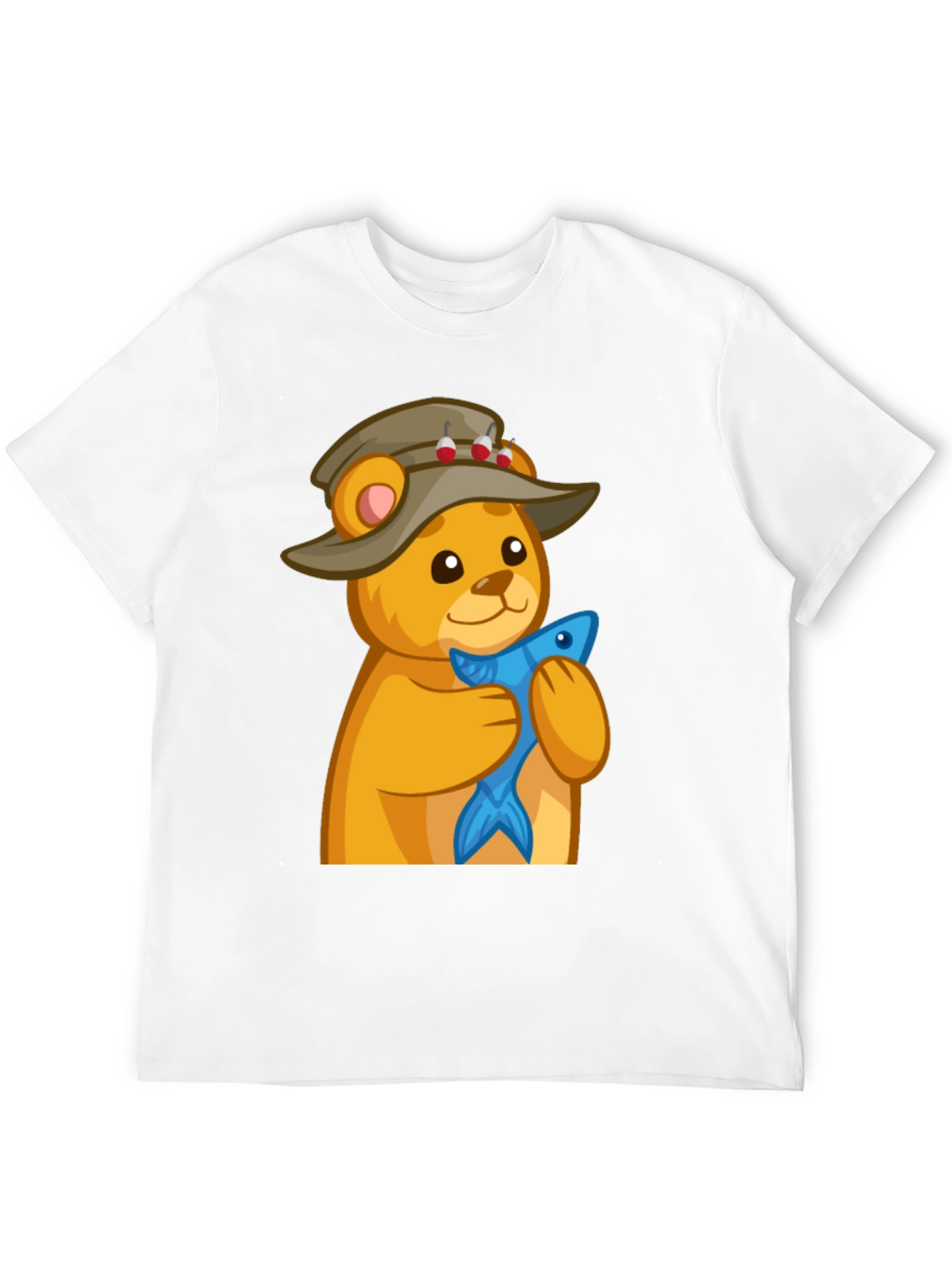 Black Fishing Bear T-Shirt view 12