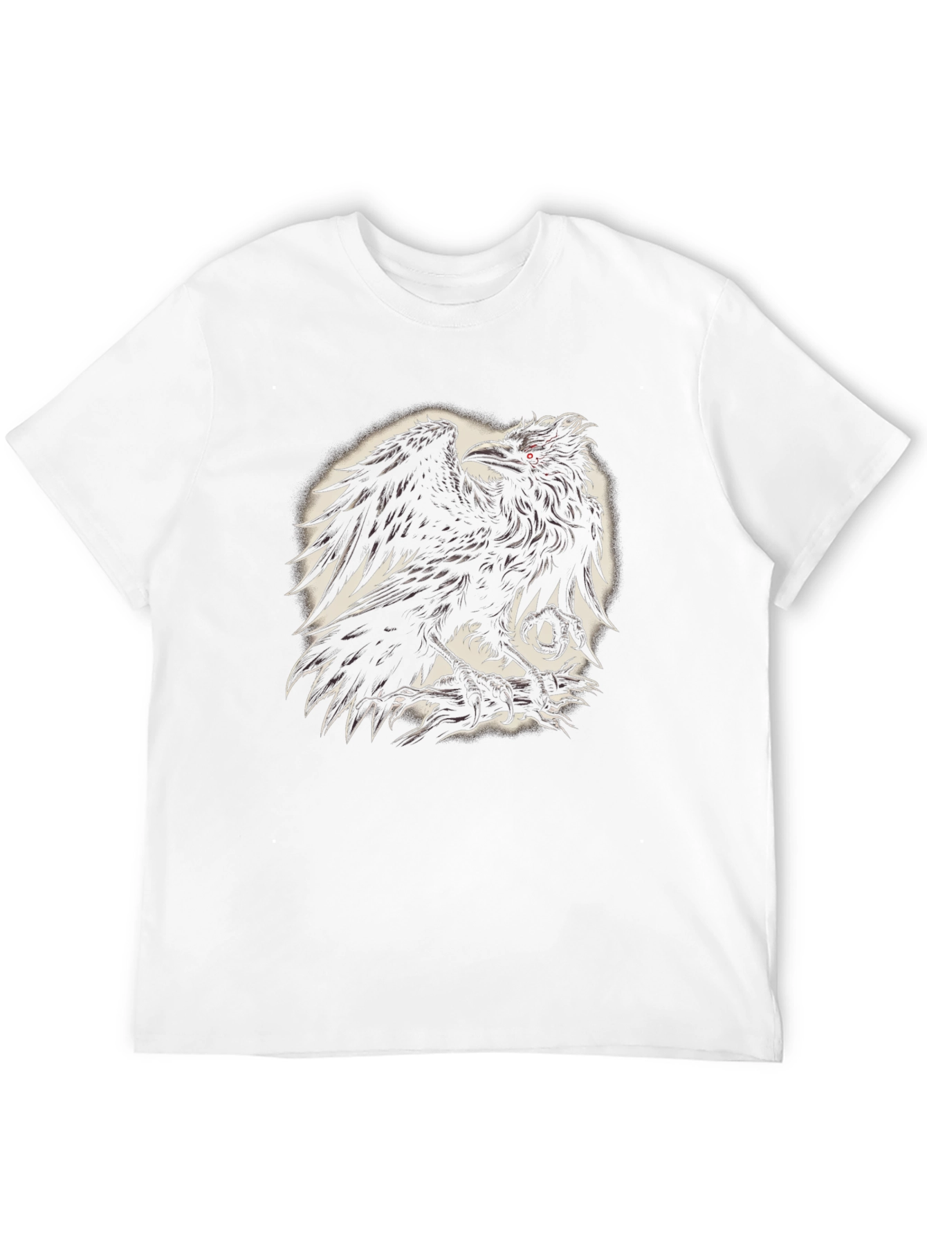 Black Raven Graphic Tee - Black Crew Neck T-Shirt view 12