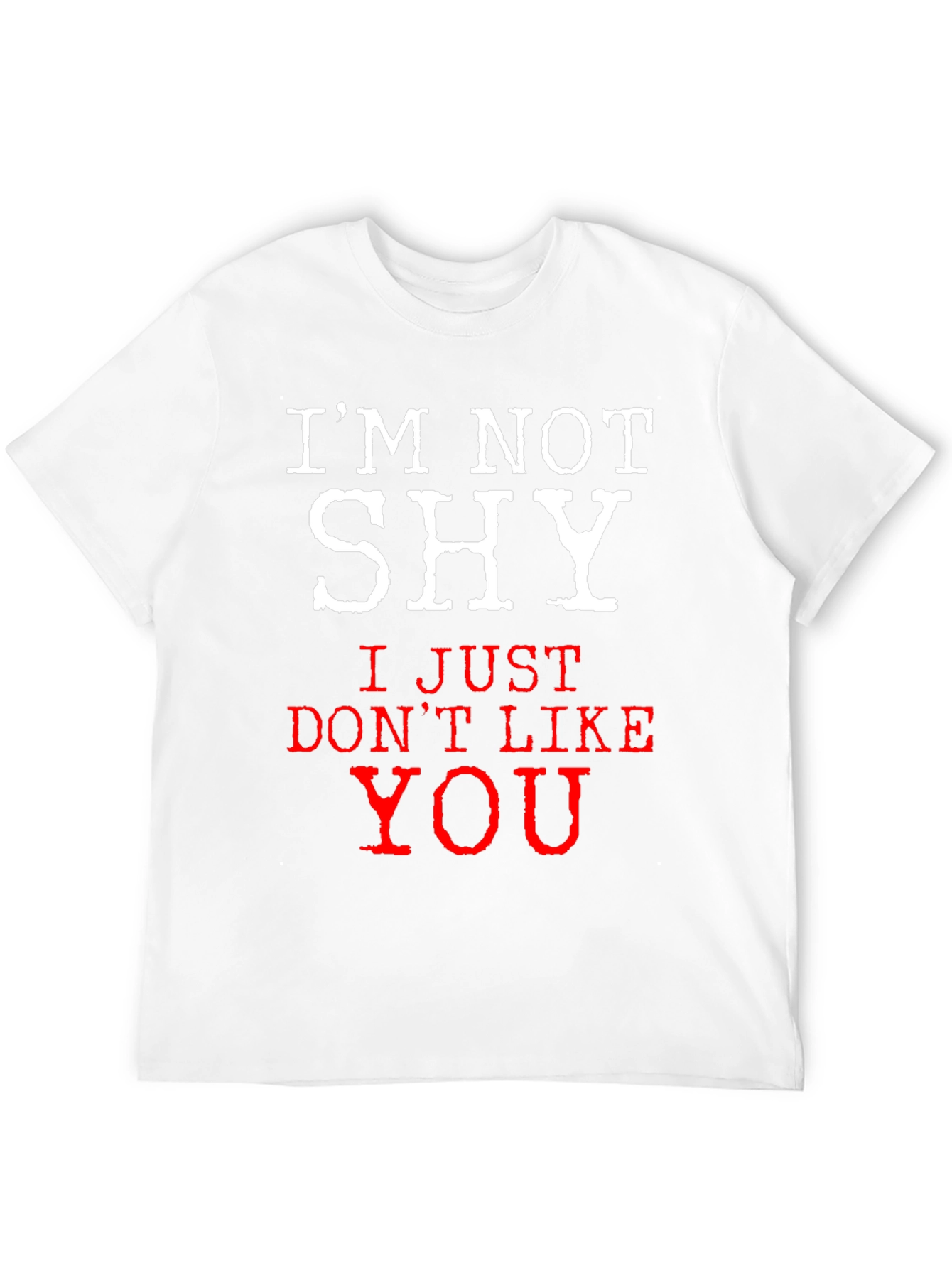 Black I'm Not Shy Funny Graphic T-Shirt view 12