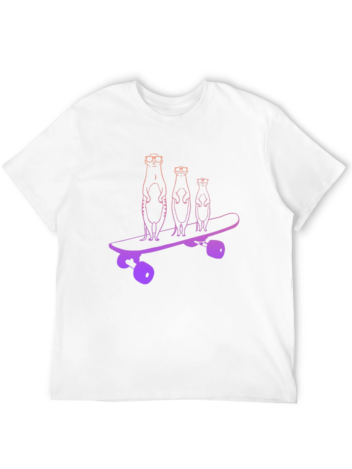 Black Meerkat Skateboard Black T-Shirt view 12