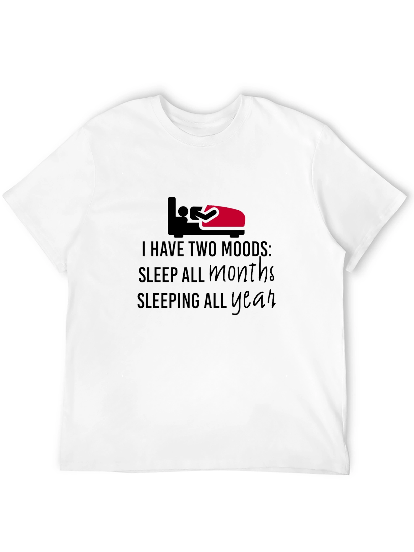 Black Two Moods Sleep T-Shirt view 12