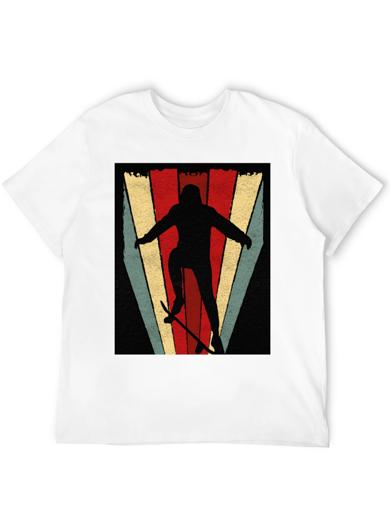 Black Retro Skateboarder Graphic T-Shirt view 12