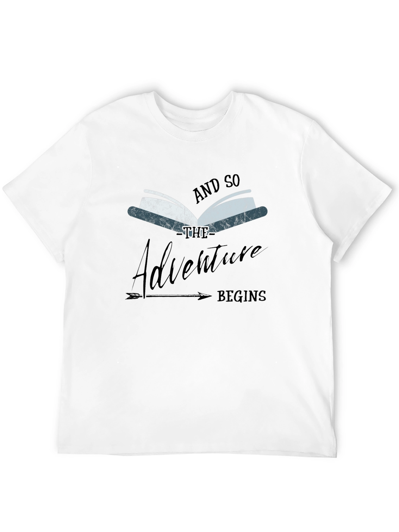 Black Adventure Begins Book Graphic Tee view 12
