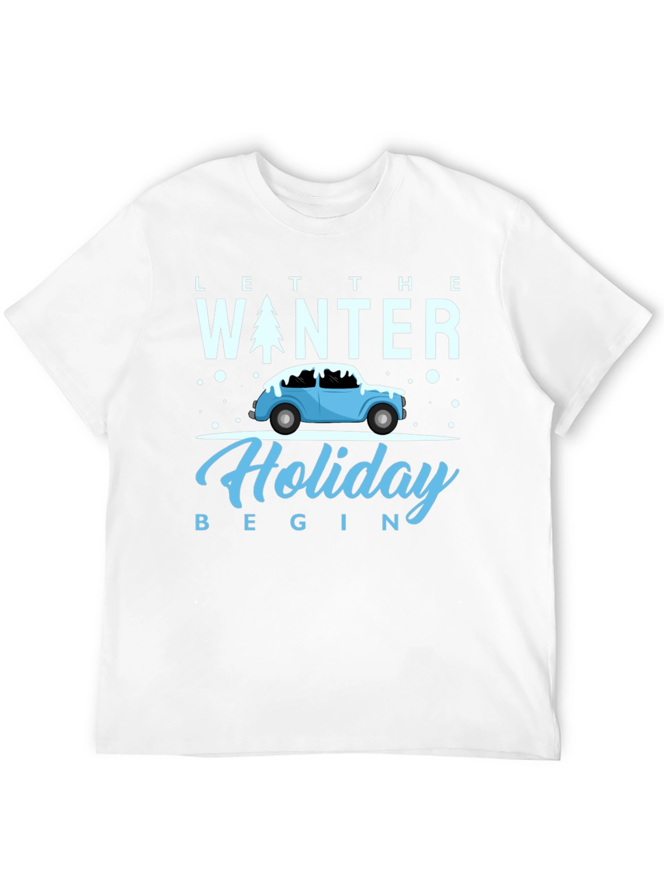 Black Winter Holiday Tee: Let the Holiday Begin Shirt view 12