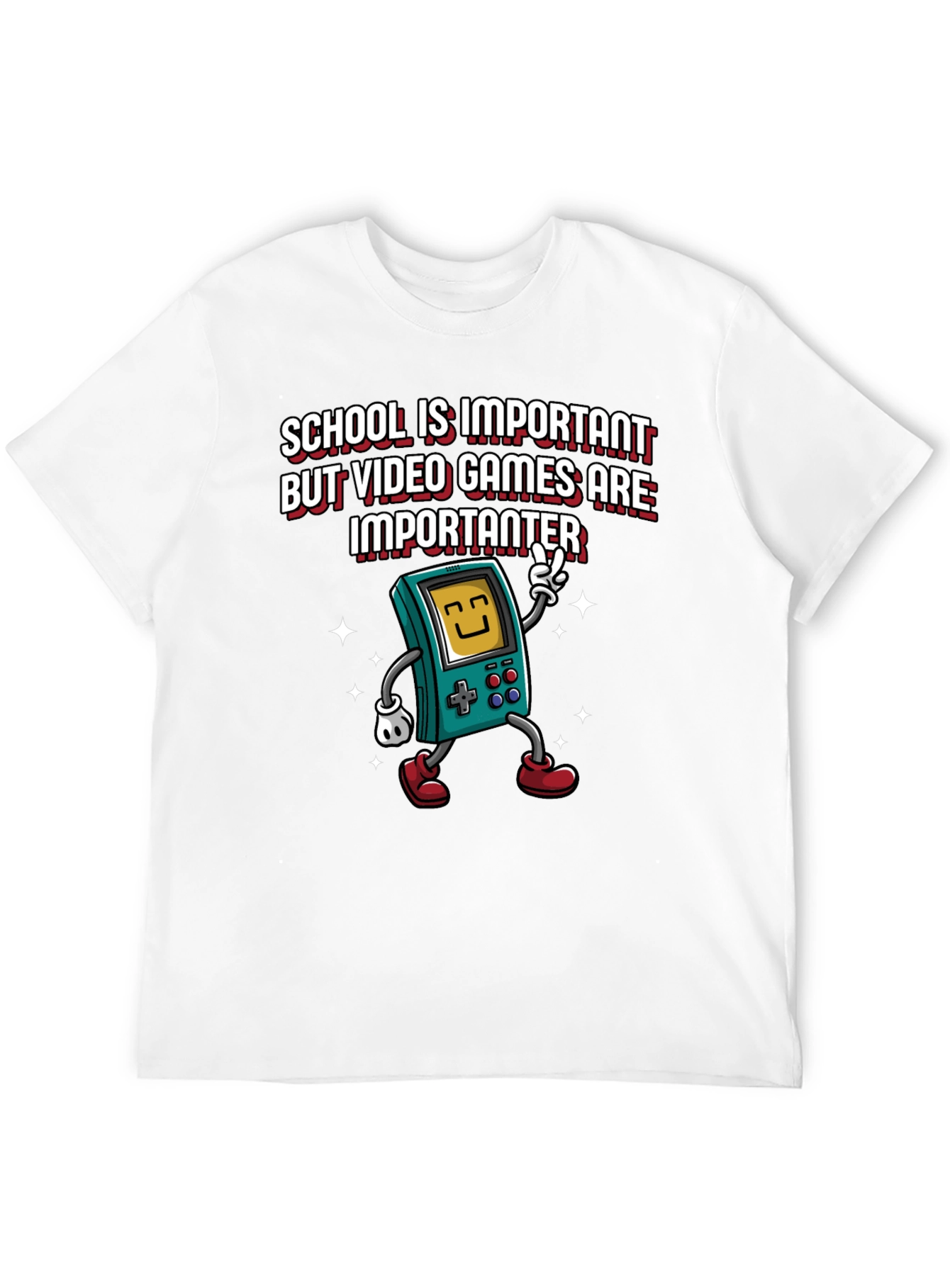 Black Video Game Lover's Tee: School vs Games view 12
