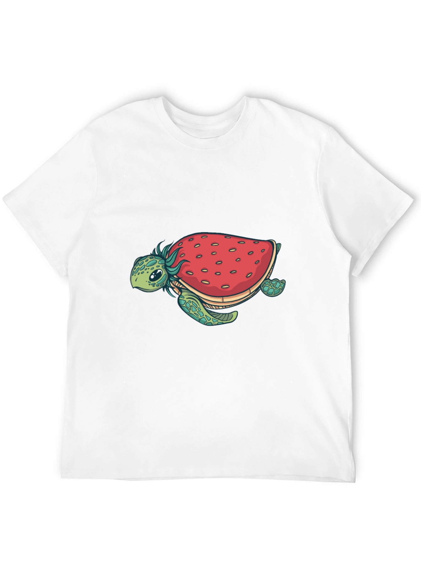 Black Strawberry Turtle Graphic Tee - Black Cotton Blend view 12