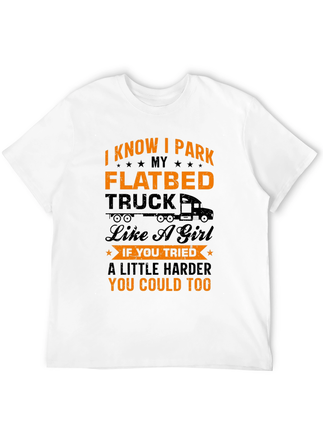Black Funny Flatbed Truck Driver T-Shirt view 12