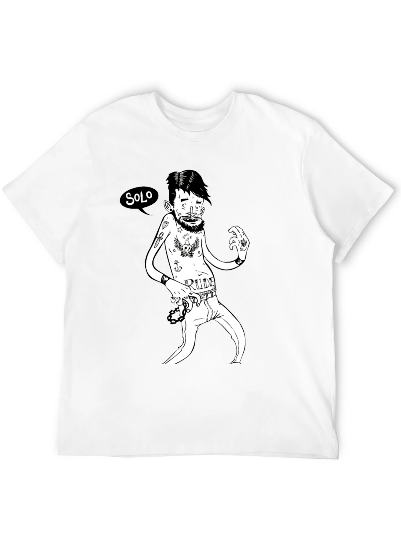 Black Solo Rude Tattoo T-Shirt view 12