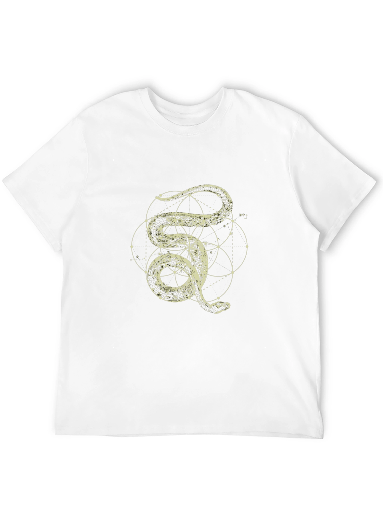 Black Geometric Snake Graphic Tee - Modern Style view 12