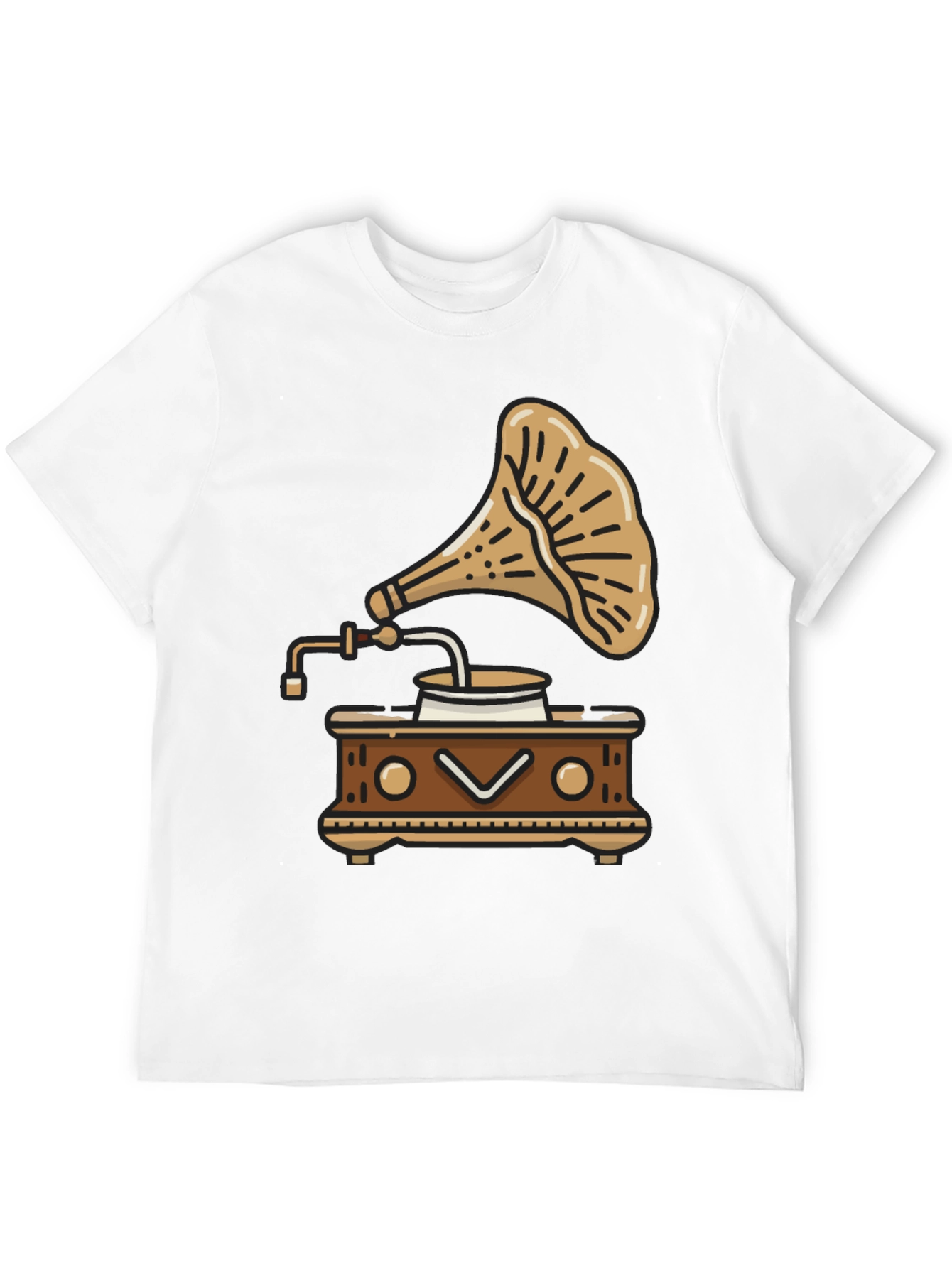 Black Vintage Gramophone T-Shirt - Retro Music Style view 12