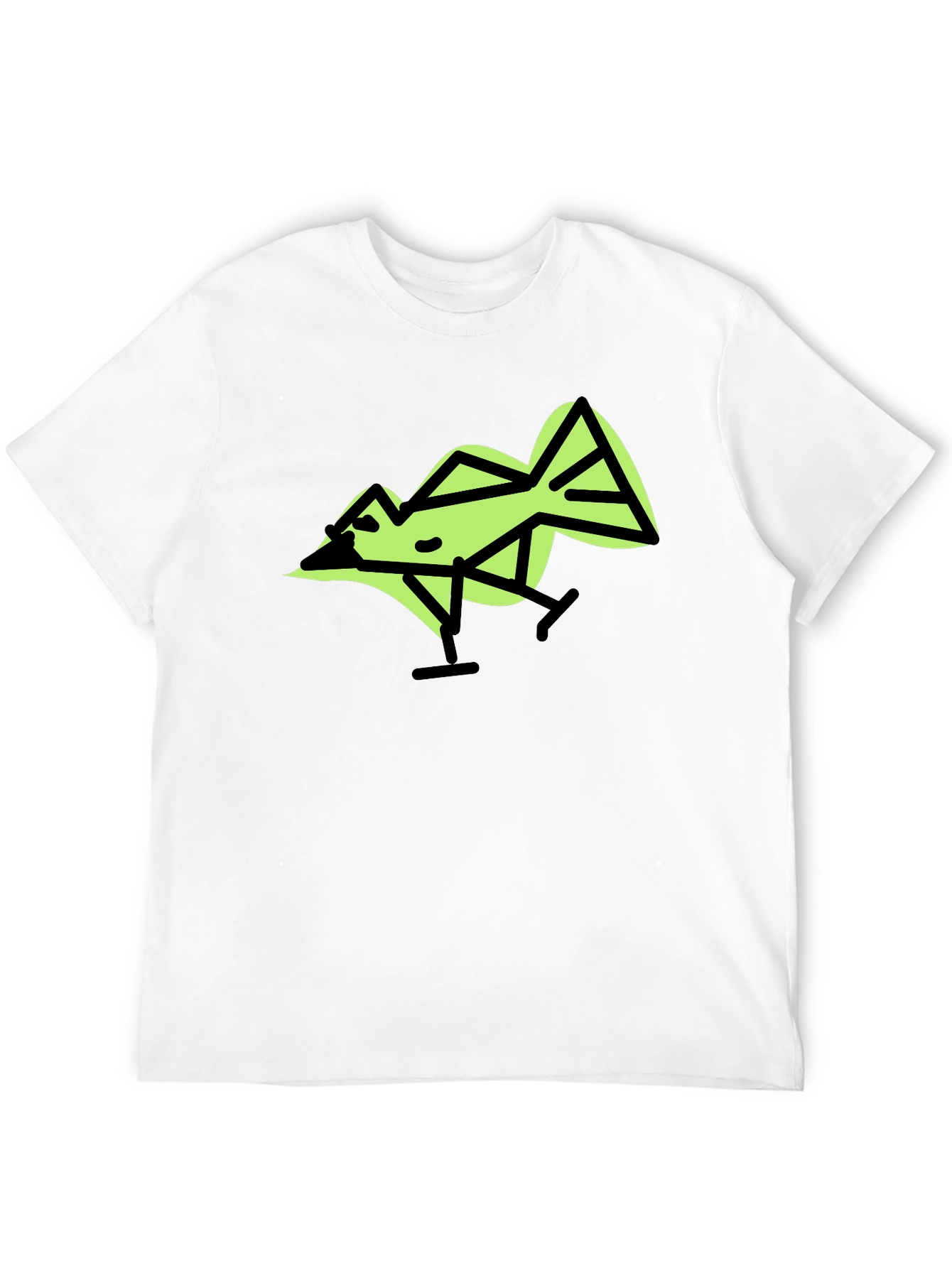 Black Geometric Bird Graphic T-Shirt view 12