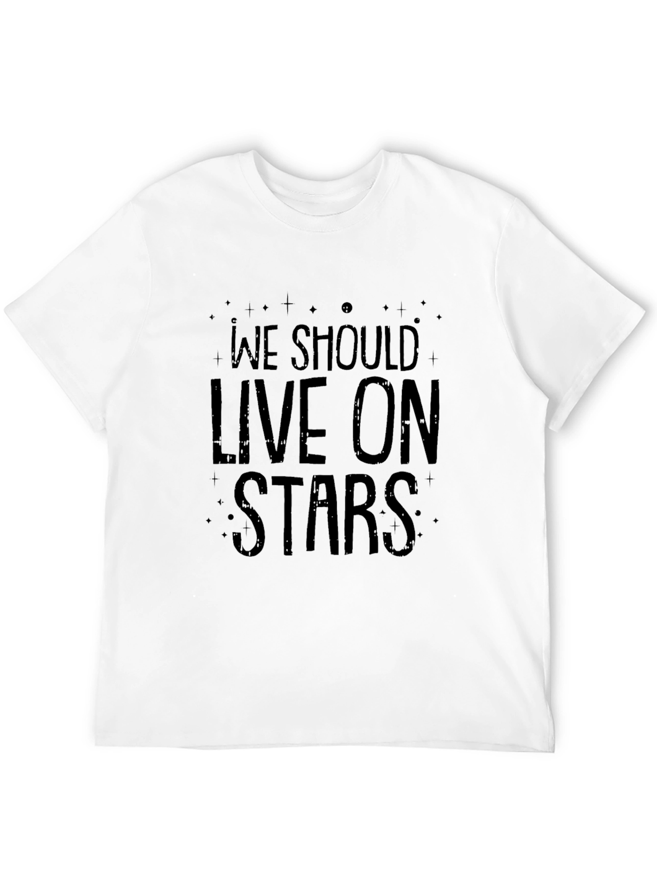 Black We Should Live On Stars Graphic Tee - Black Cotton Blend view 12